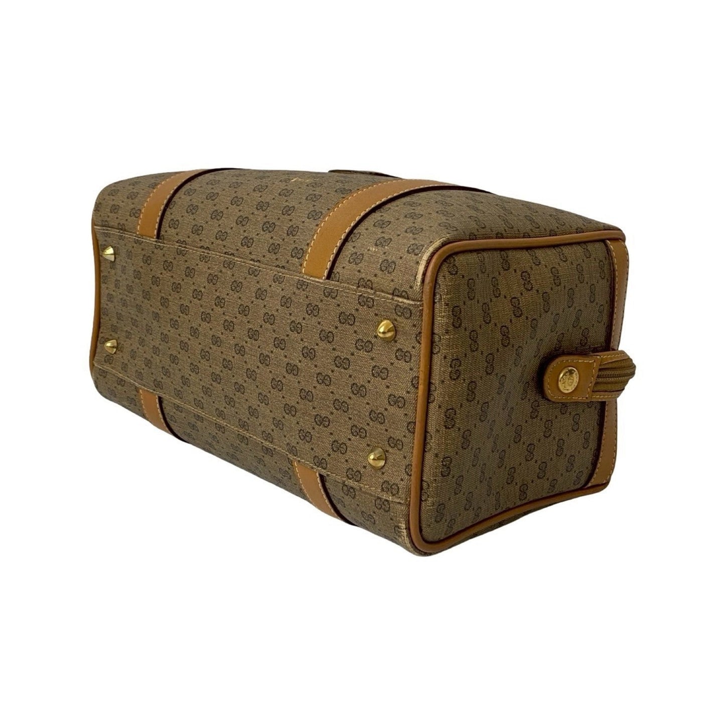 Gucci Brown Leather Pvc Boston Bag Handbag