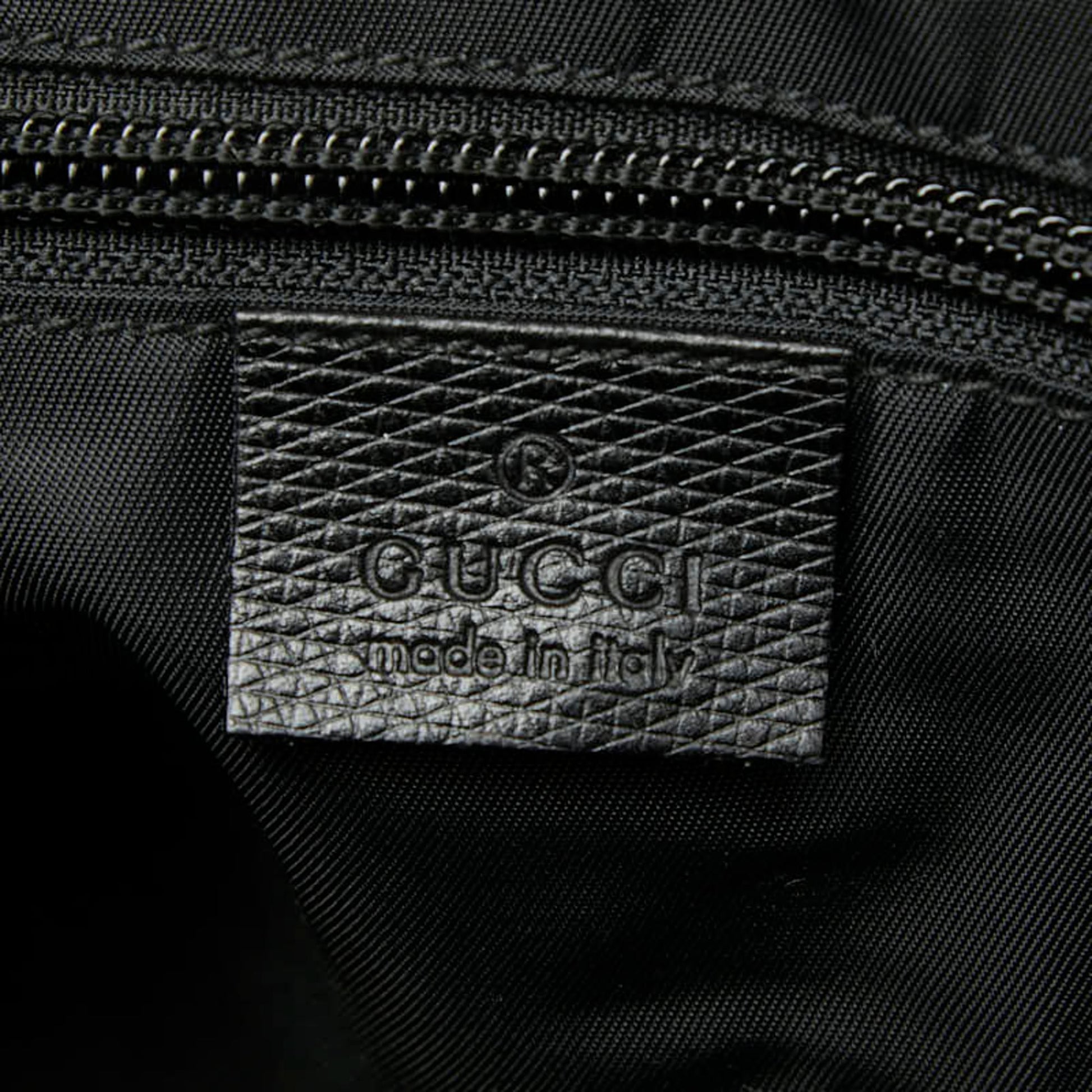 Gucci Black Nylon Leather Tote Bag
