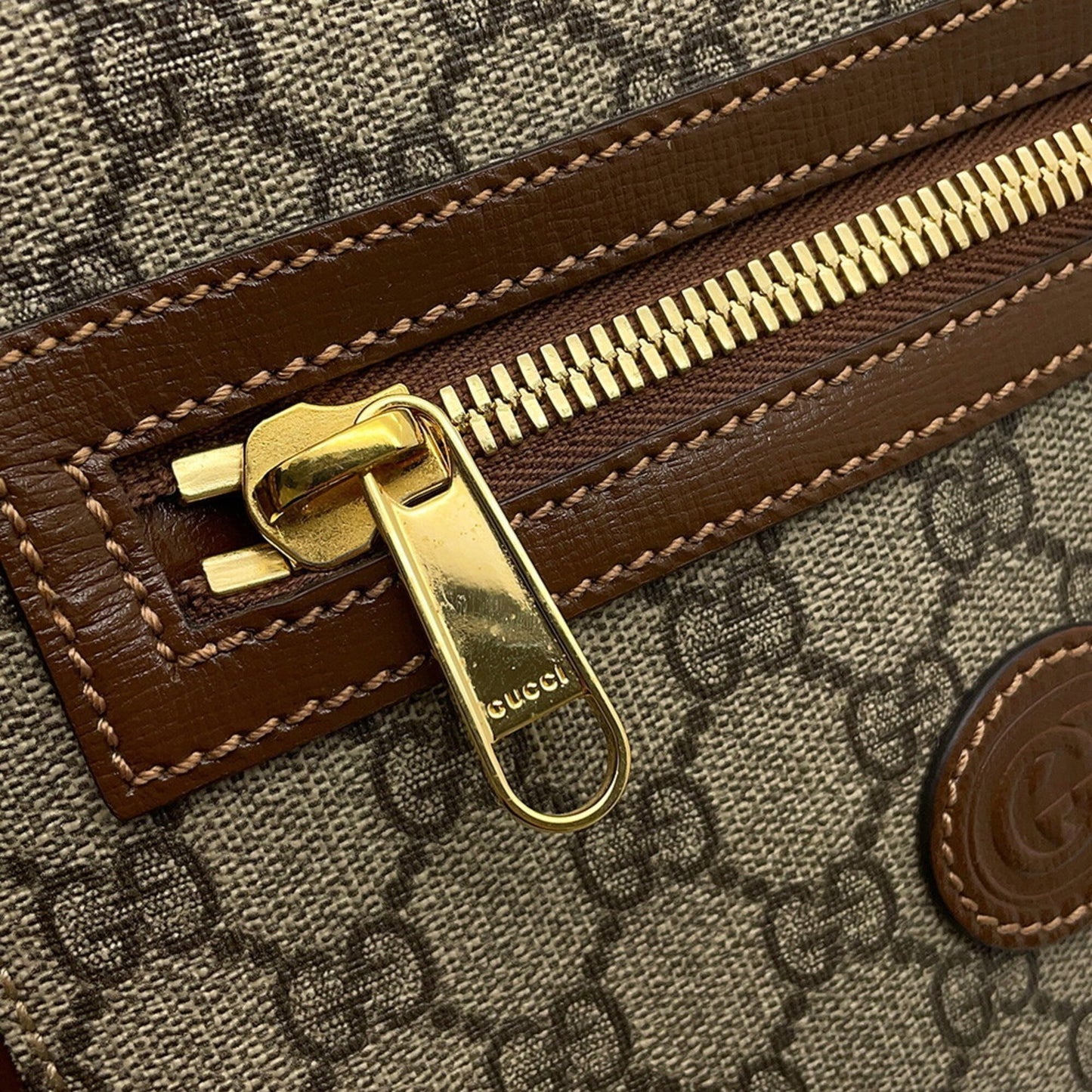 Gucci Beige Brown Gg Supreme Leather Messenger Bag Shoulder Bag