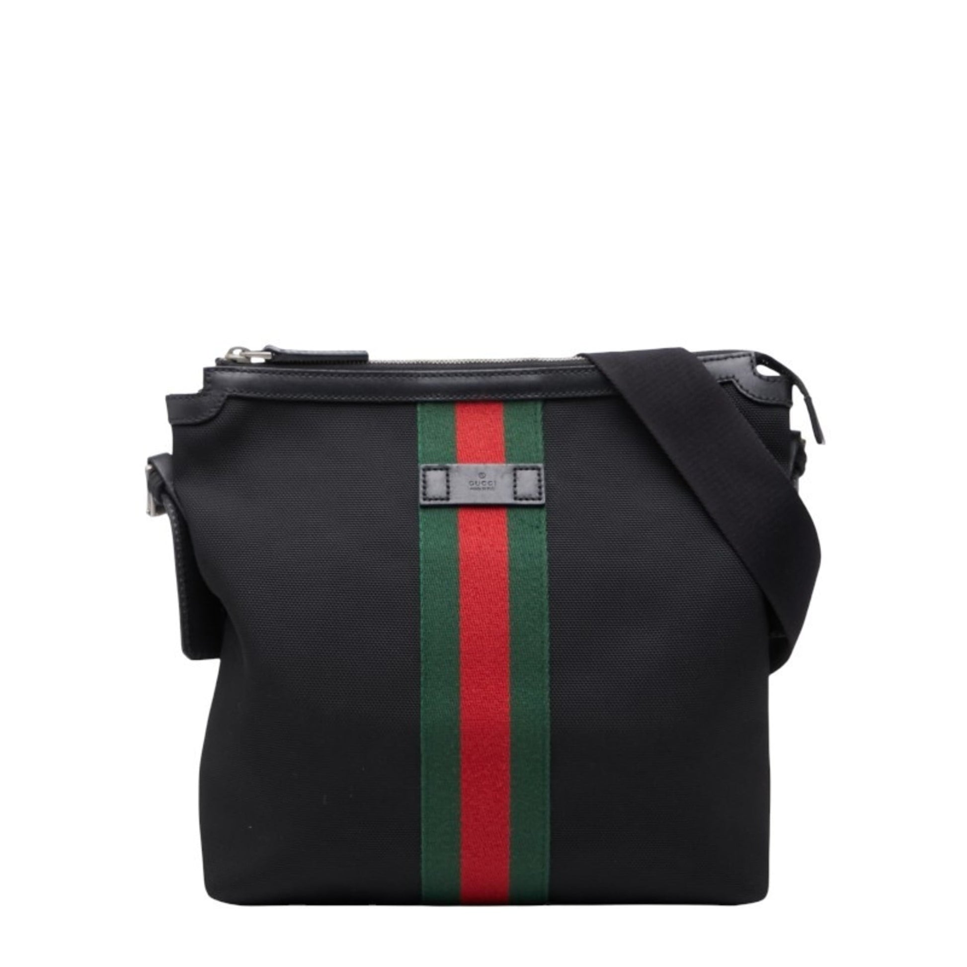 Gucci Black Nylon Leather Shoulder Bag