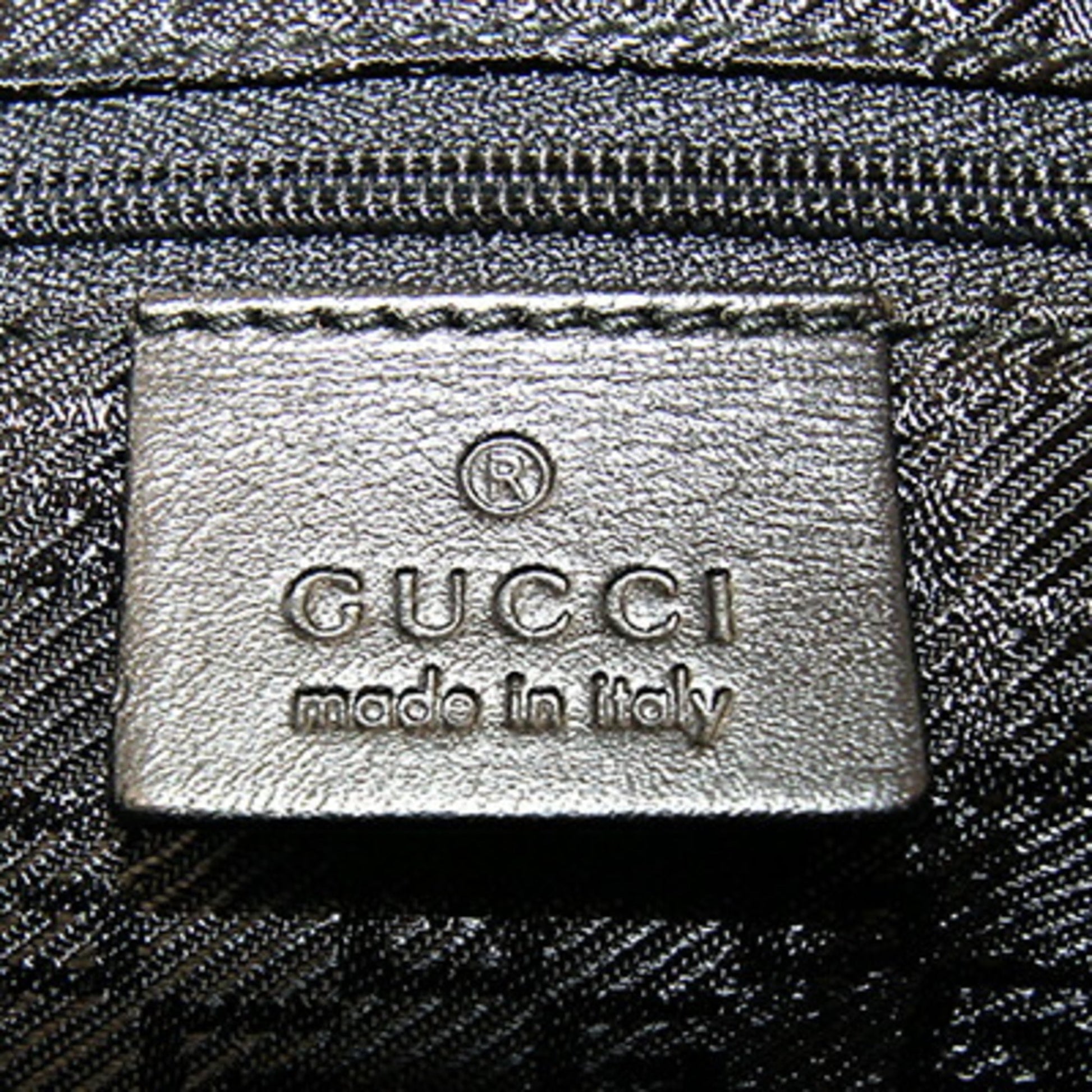 Gucci Black Nylon Canvas Leather Shoulder Bag