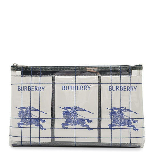Burberry Clear Vinyl Clutch Bag White