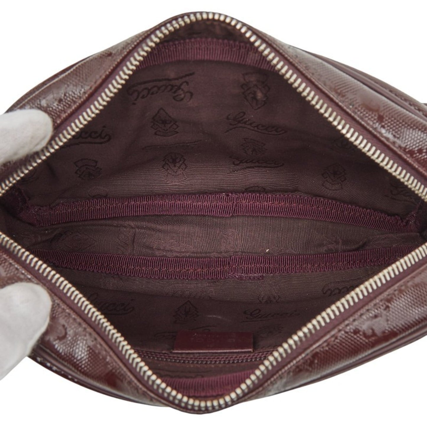 Gucci Purple Gg Imprimé Leather Shoulder Bag