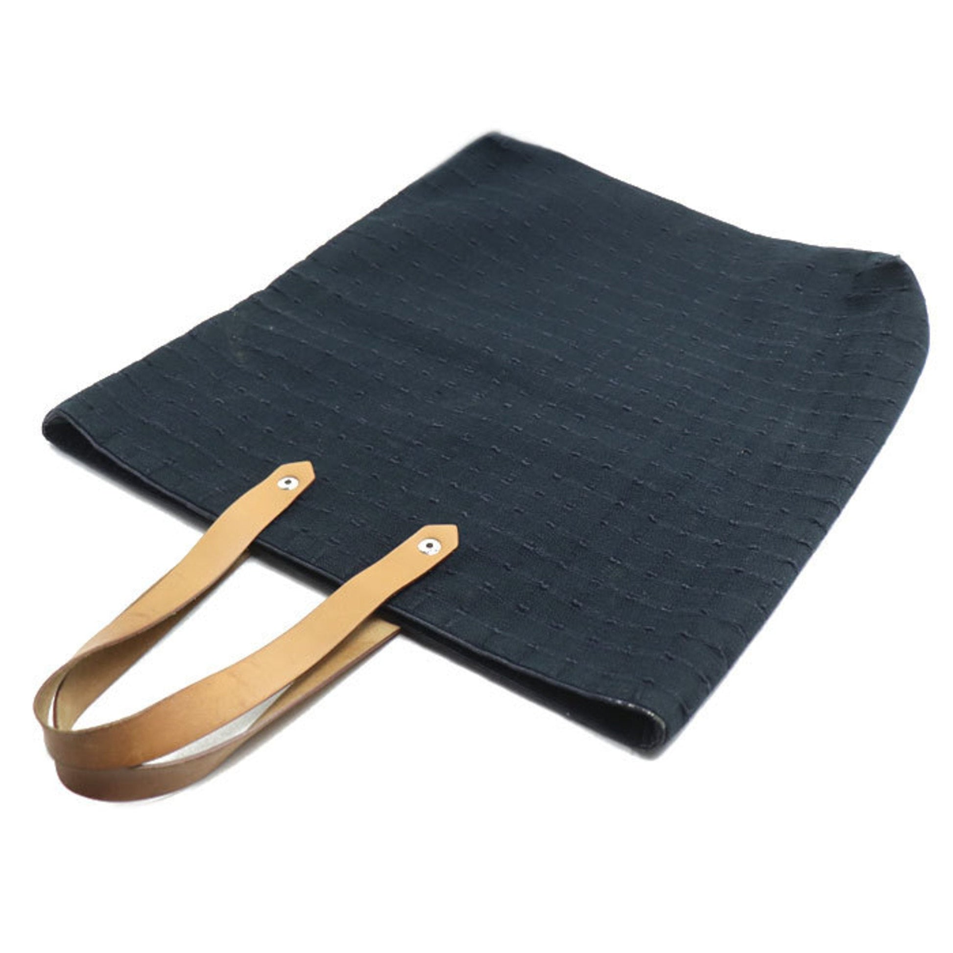 Hermes Tote Bag Leather Canvas Navy Tote Bag 1
