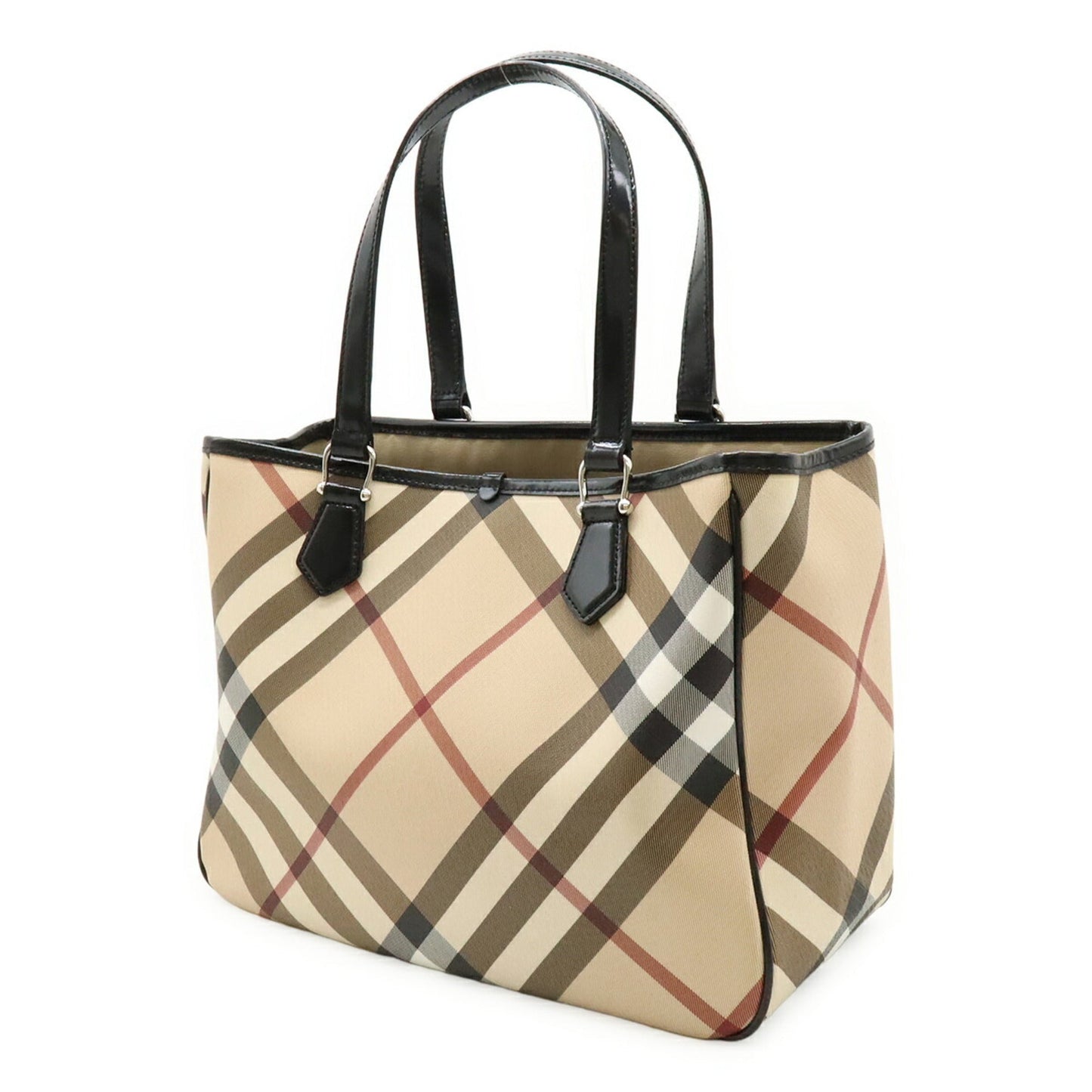 Burberry Bordeaux Pvc Shoulder Bag Tote Bag Leather Patent Black