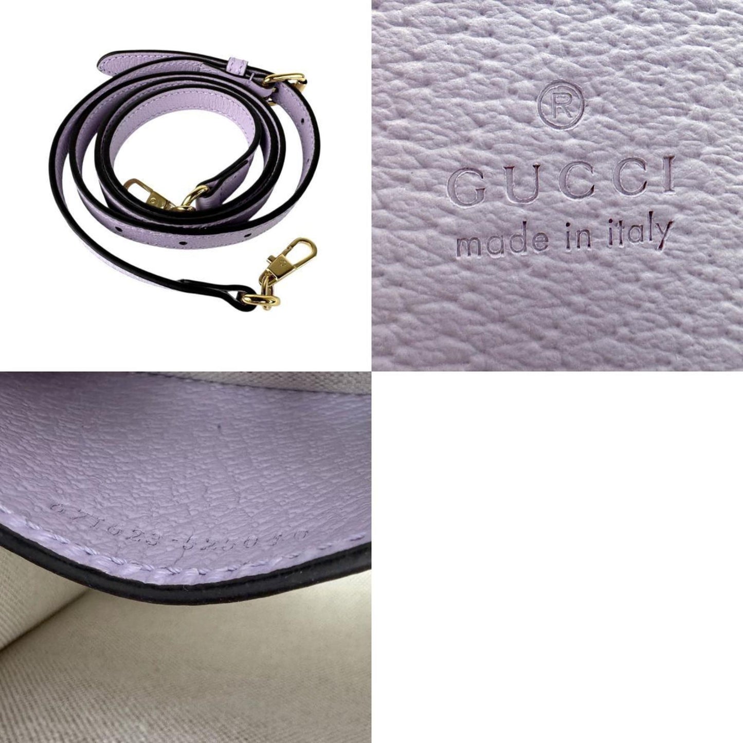 Gucci Beige Purple Gg Canvas Handbag Shoulder Bag