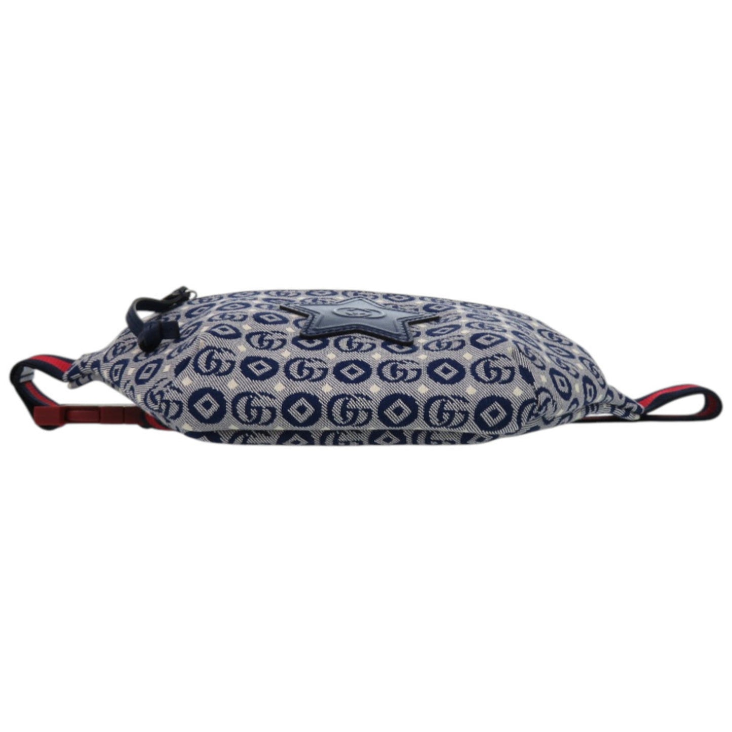 Gucci Blue Navy Red Color Canvas Leather Fanny Pack Pouch