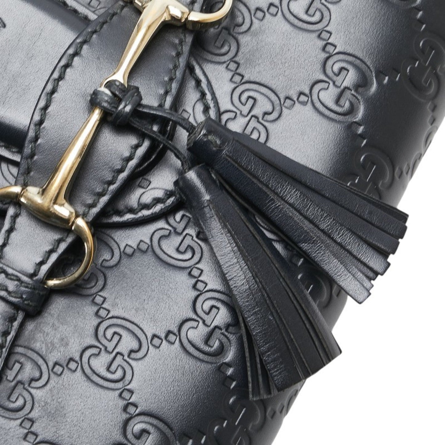 Gucci Horsebit Black Leather Shoulder Bag