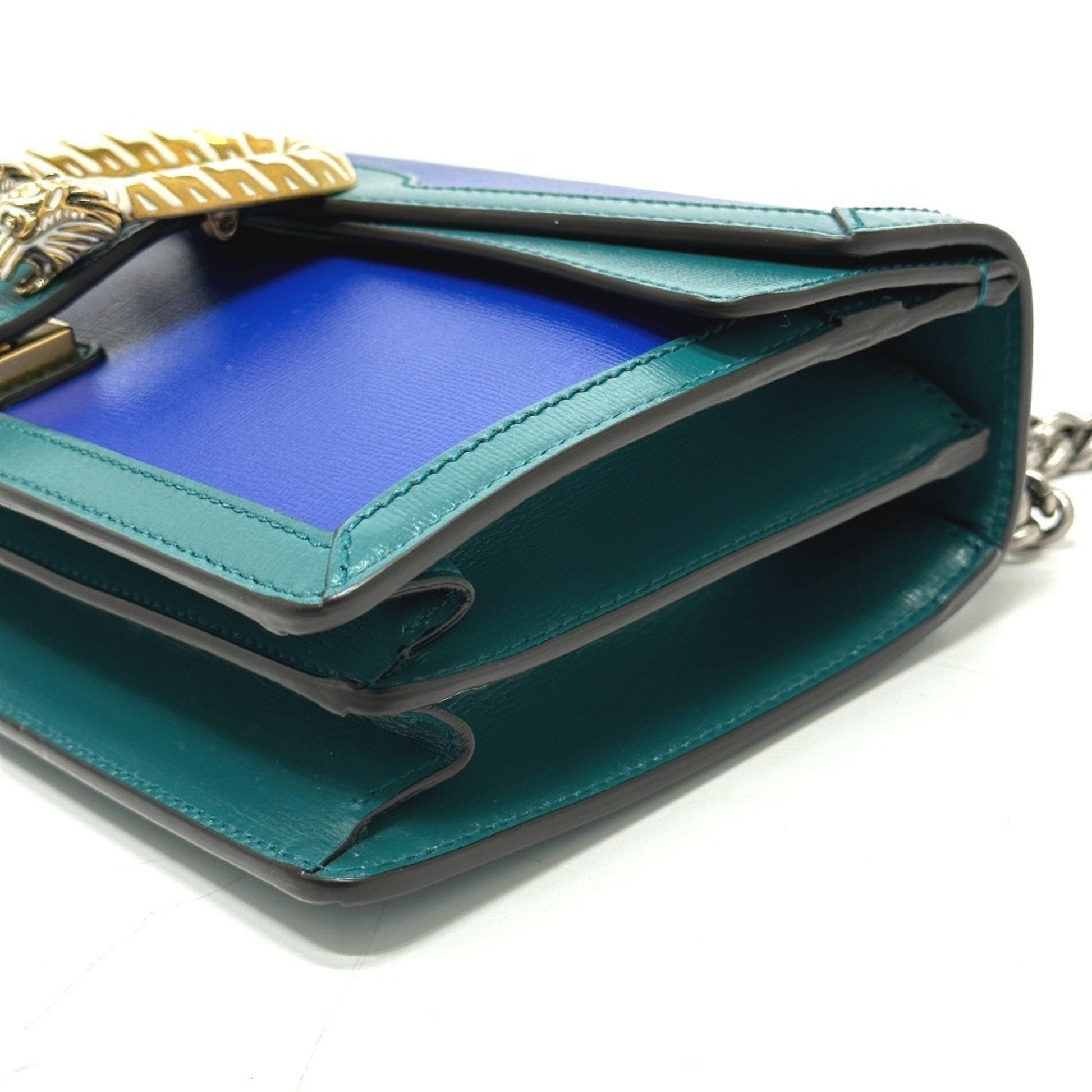 Gucci Blue Green Leather Shoulder Bag
