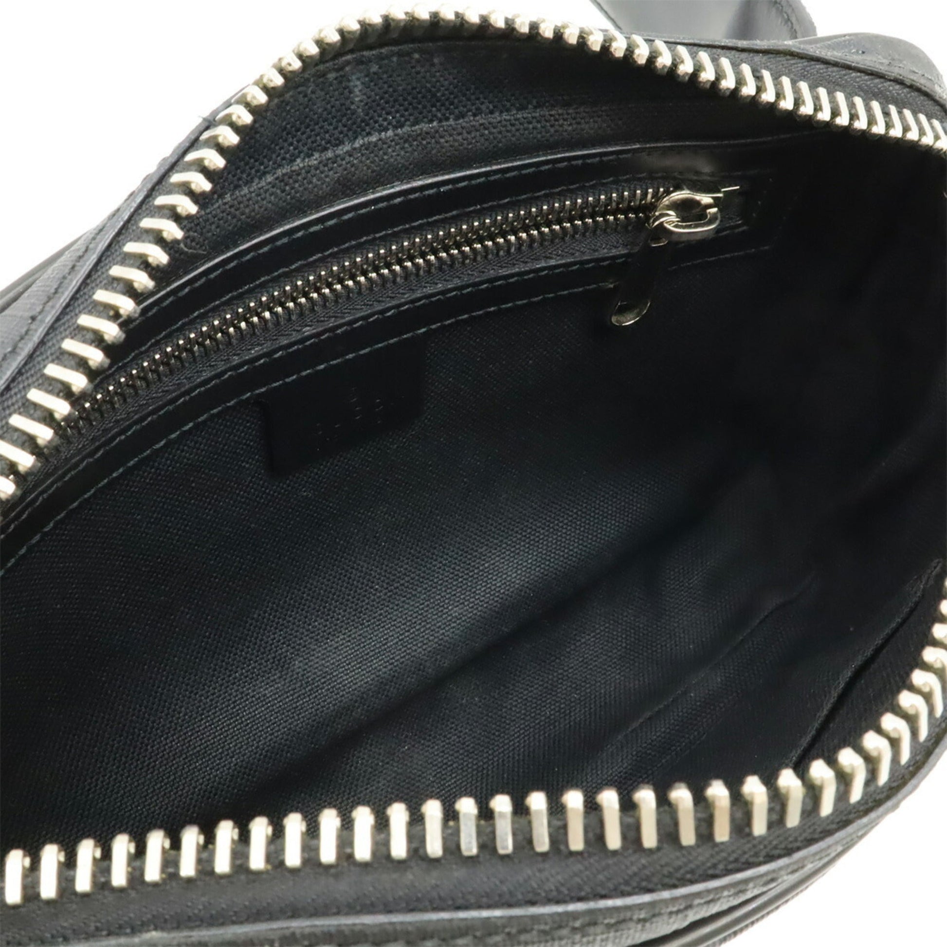 Gucci Black Dark Gray Navy Red Color Pvc Leather Fanny Pack