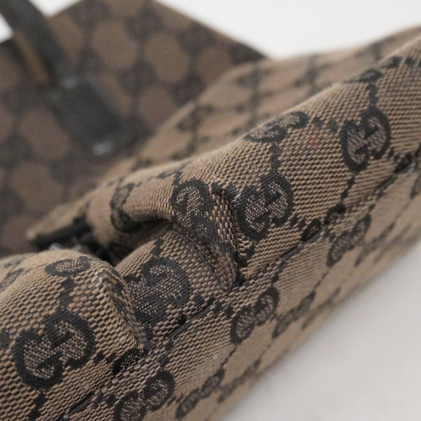 Gucci Black Brown Canvas Handbag