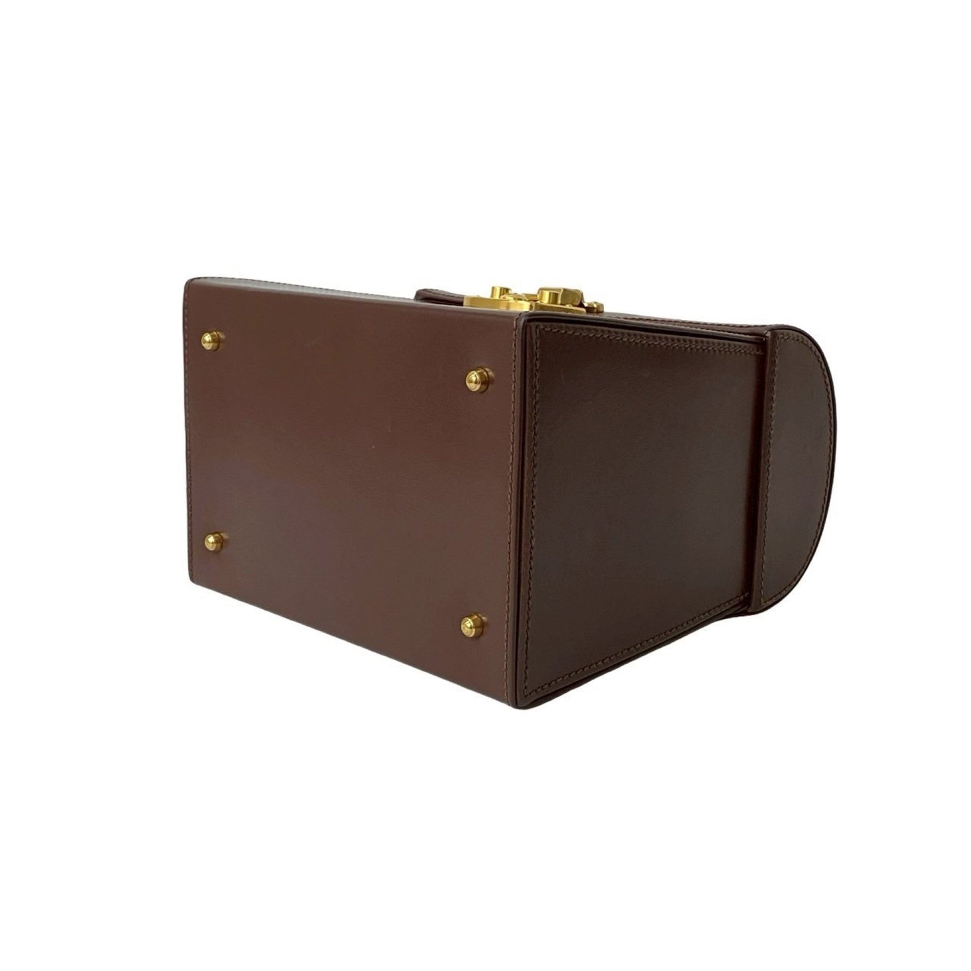 Gucci Brown Leather Handbag Vanity Bag