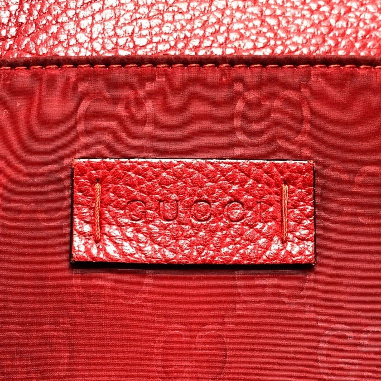 Gucci Red Color Nylon Leather Shoulder Bag