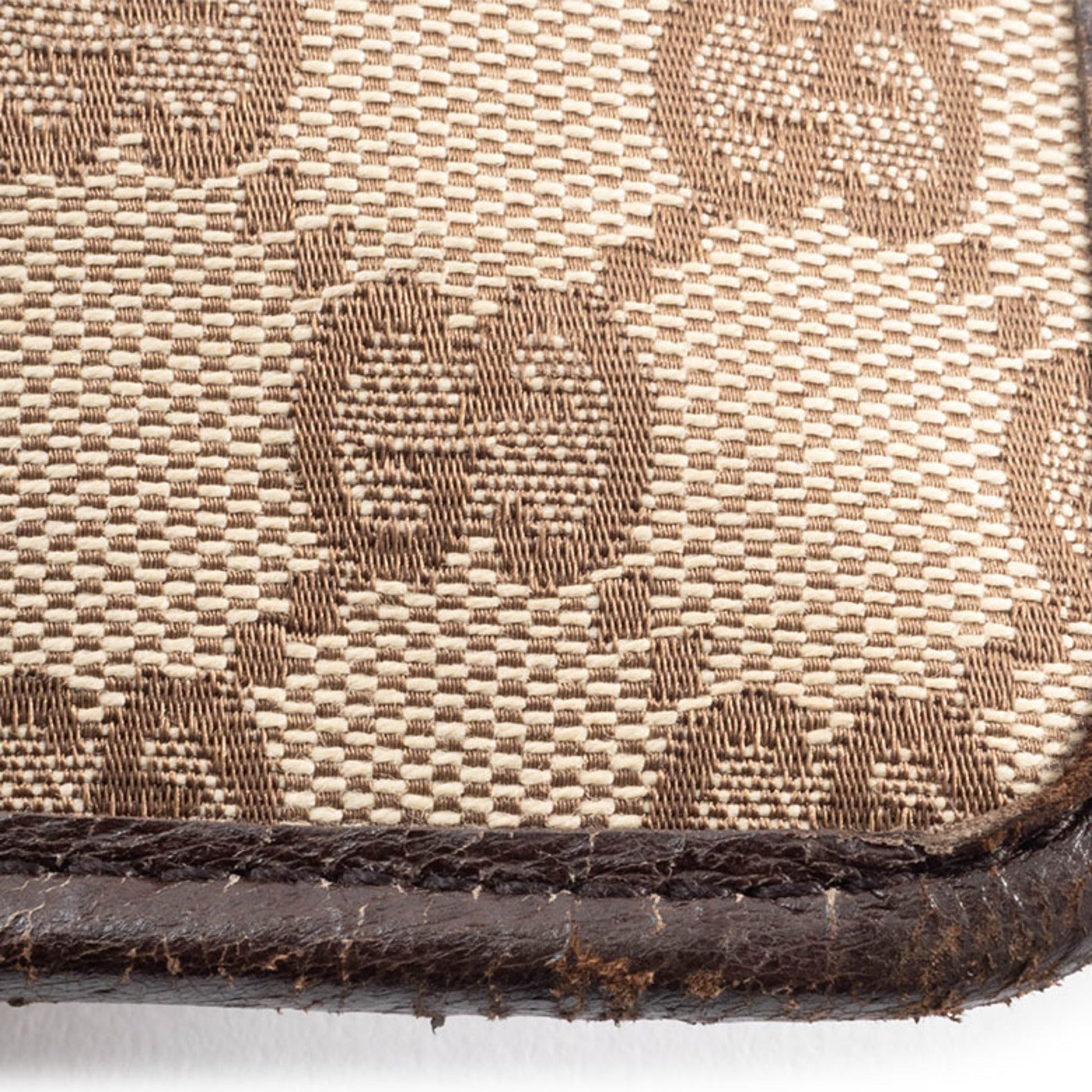 Gucci Gg Canvas Beige Brown Gg Canvas Leather Shoulder Bag