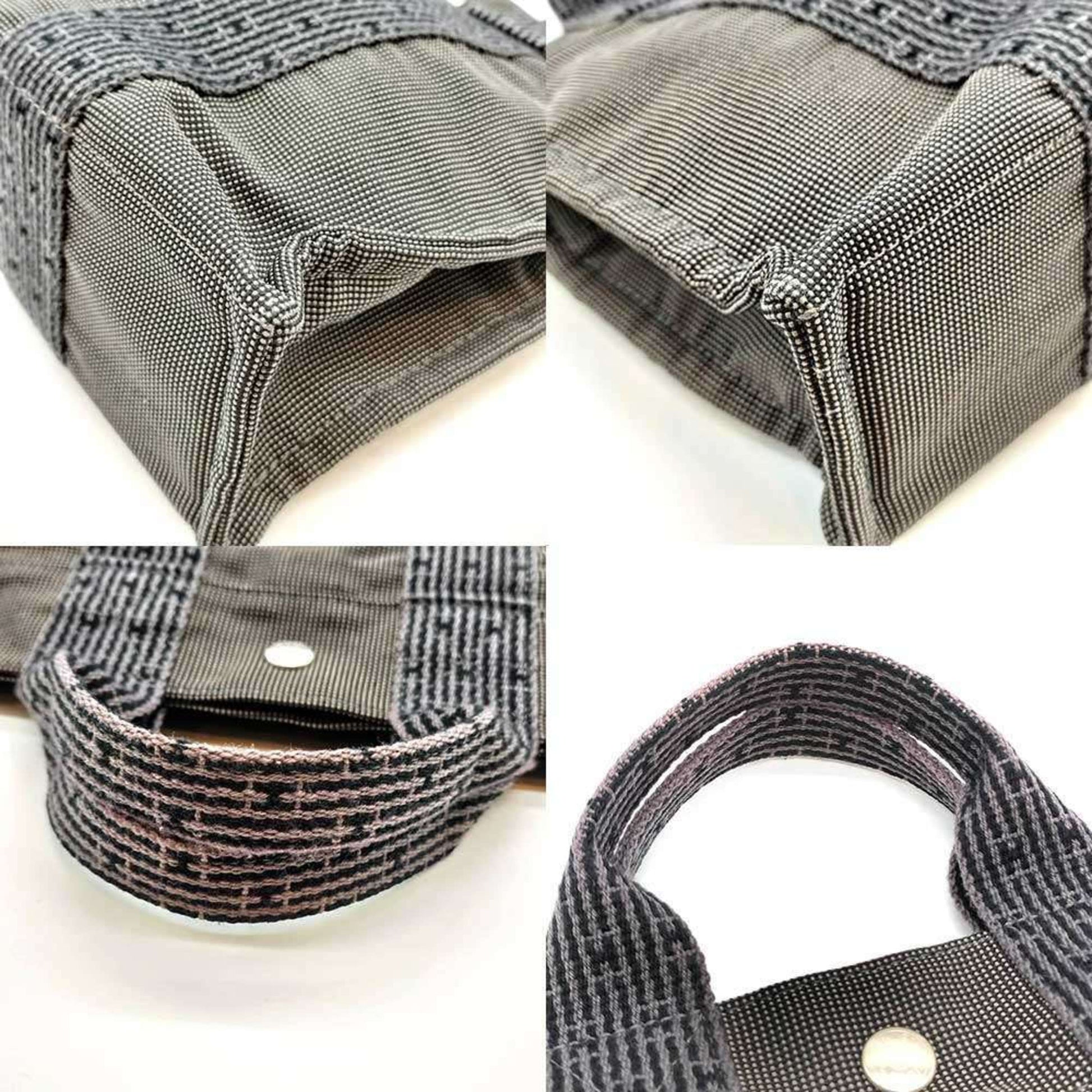 Hermes Her Line Handbag Tote Bag Canvas Gray Tote Bag 7