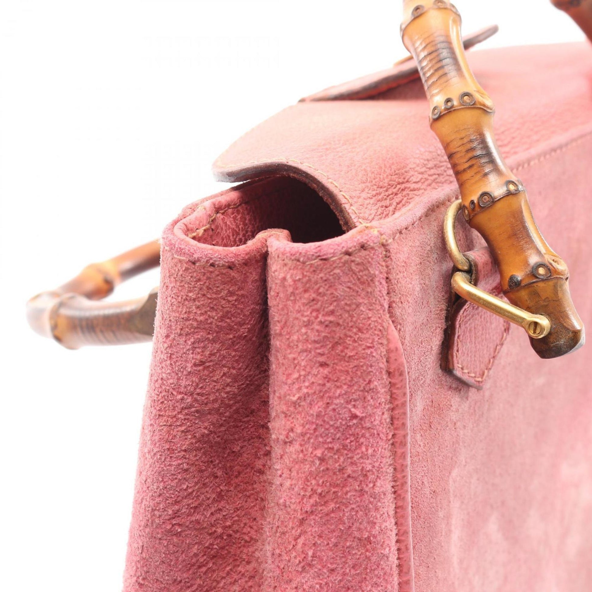 Gucci Pink Suede Leather Handbag