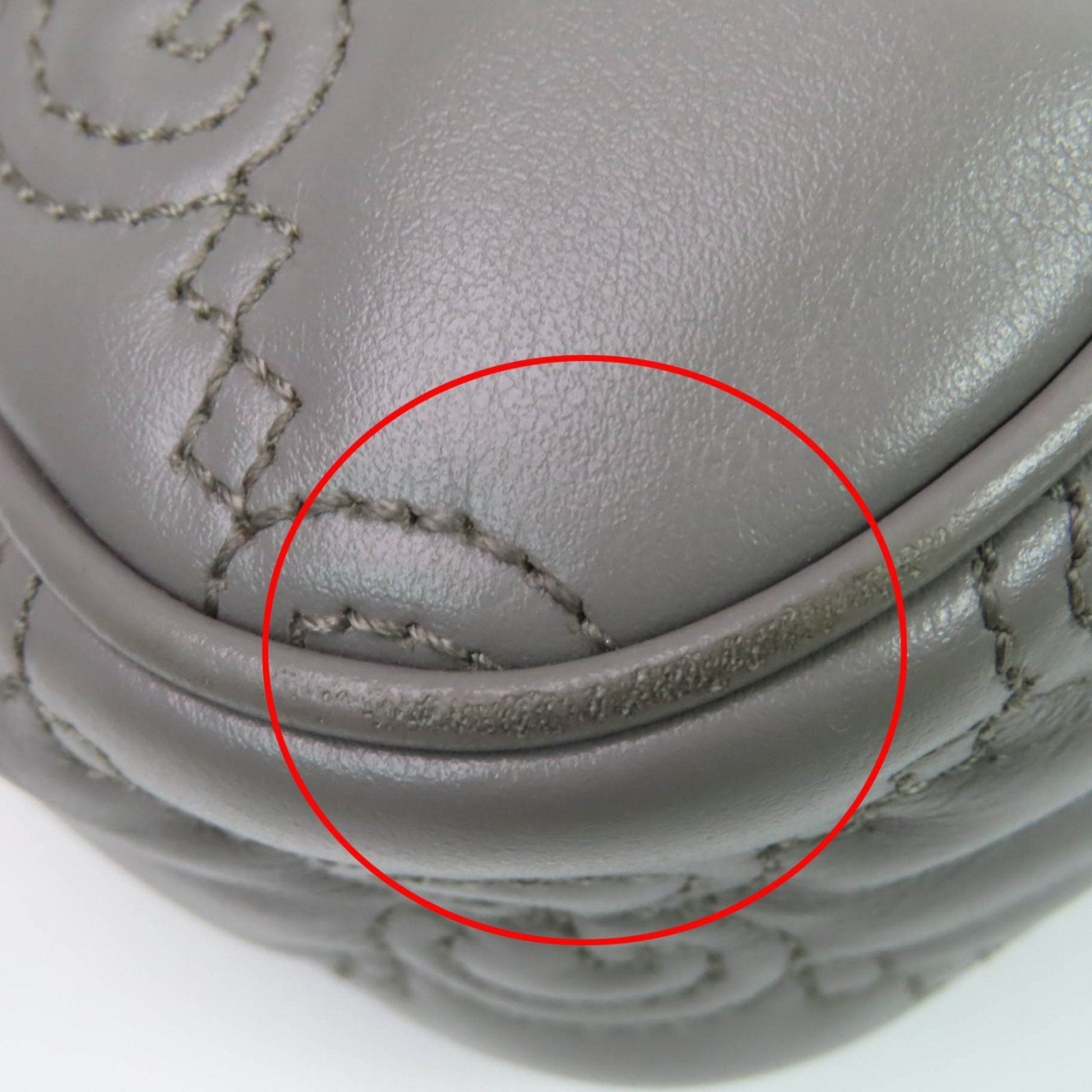 Gucci Gray Leather Handbag Shoulder Bag