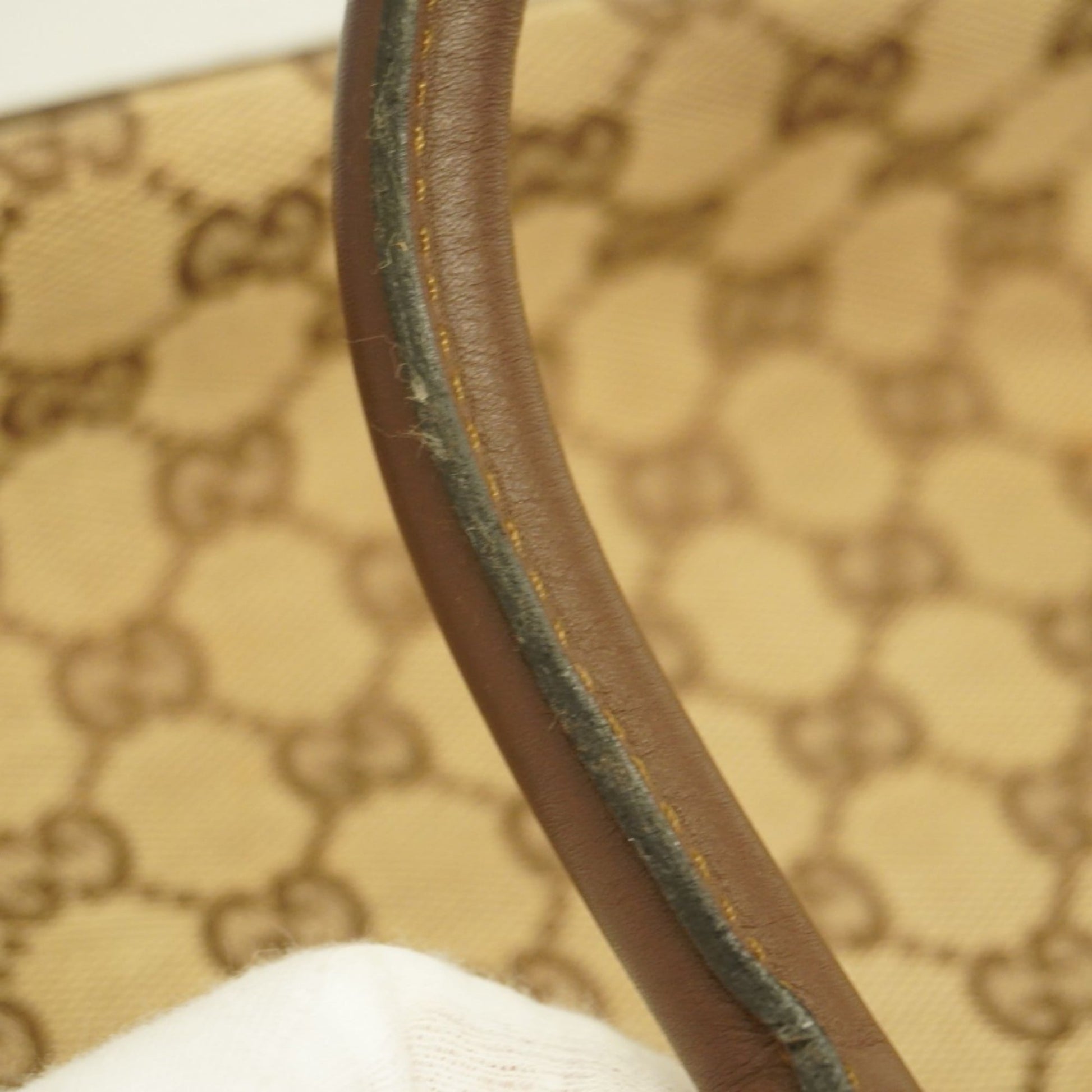 Gucci Beige Brown Canvas Tote Bag