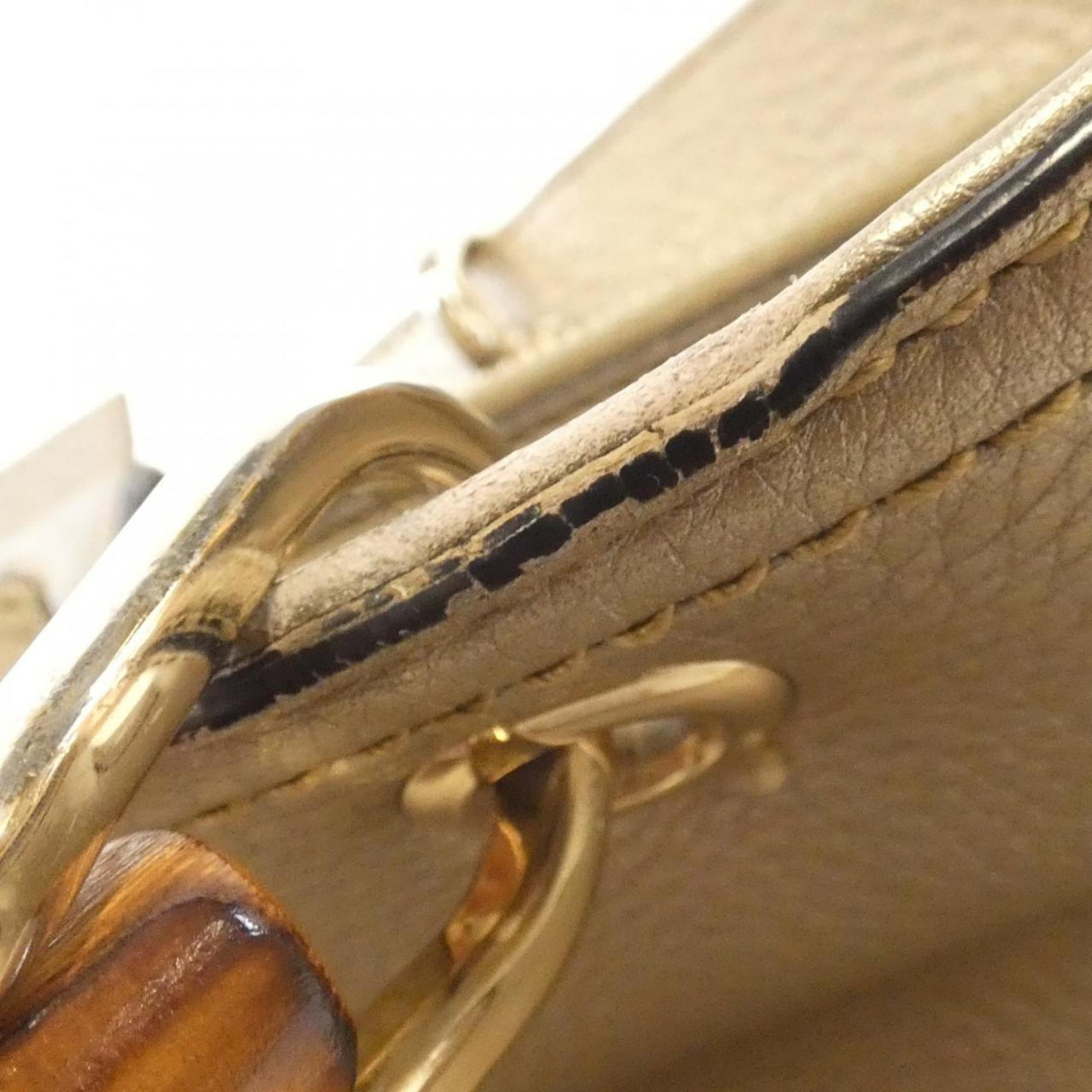 Gucci Champagne Leather Handbag