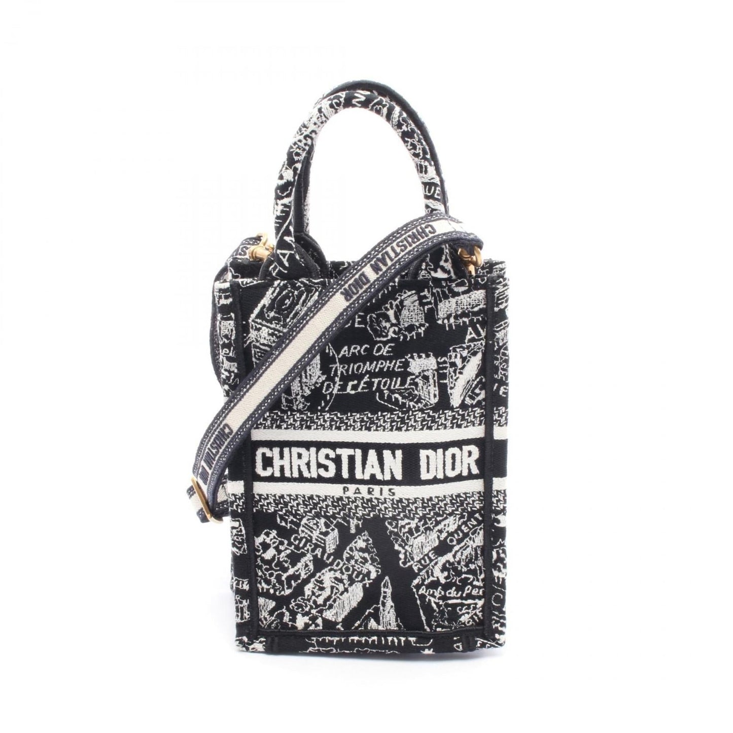 Dior Handbag Christian Tote Bag 2 Canvas Black White