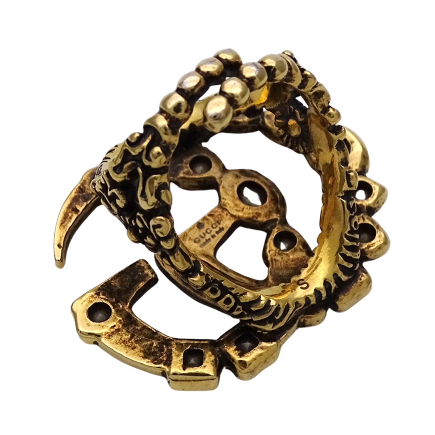 Gucci Gold Multi-Color Metal Band Ring