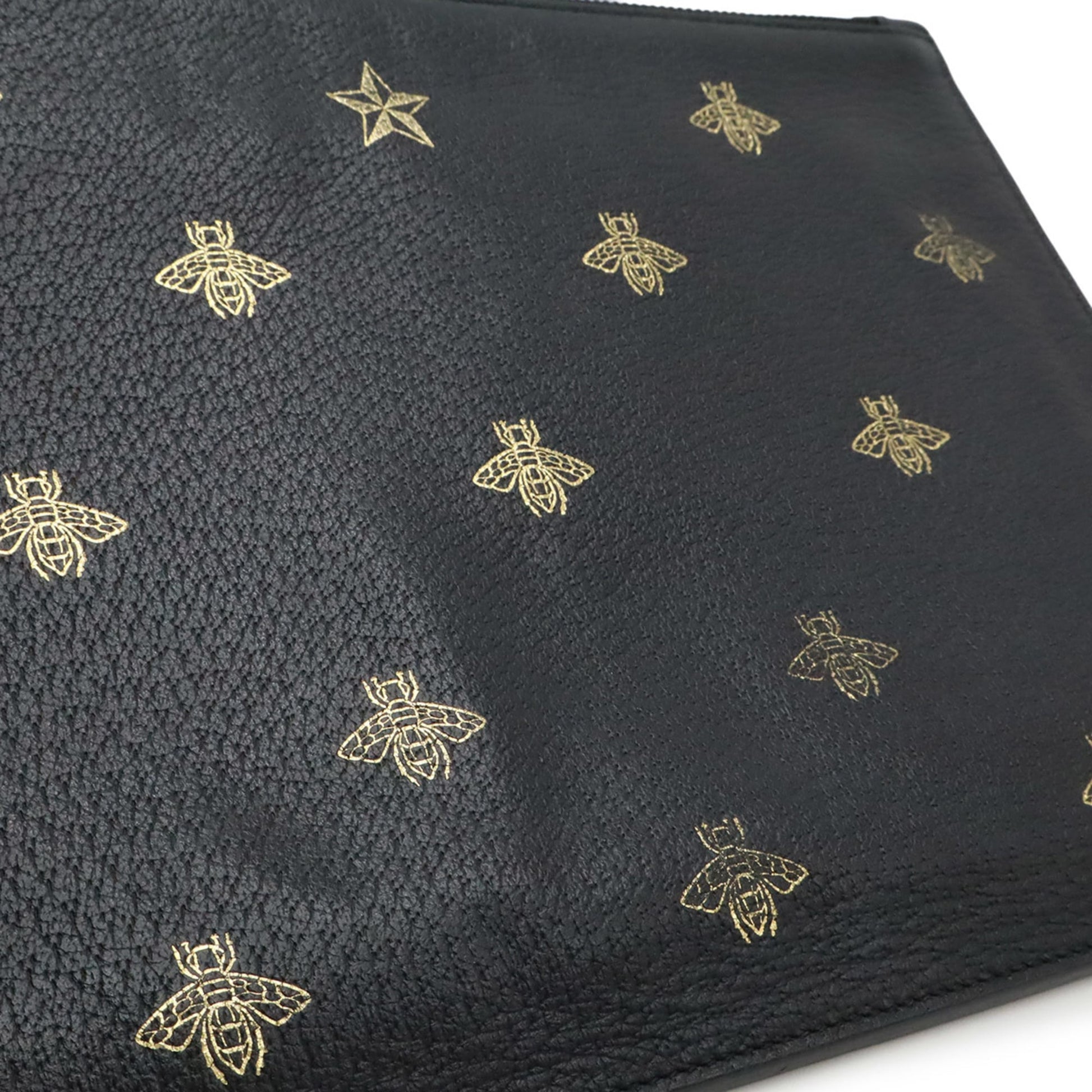Gucci Black Leather Clutch Bag Pouch