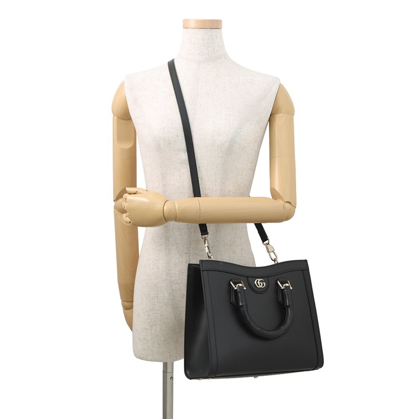 Gucci Black Leather Handbag Shoulder Bag Tote Bag