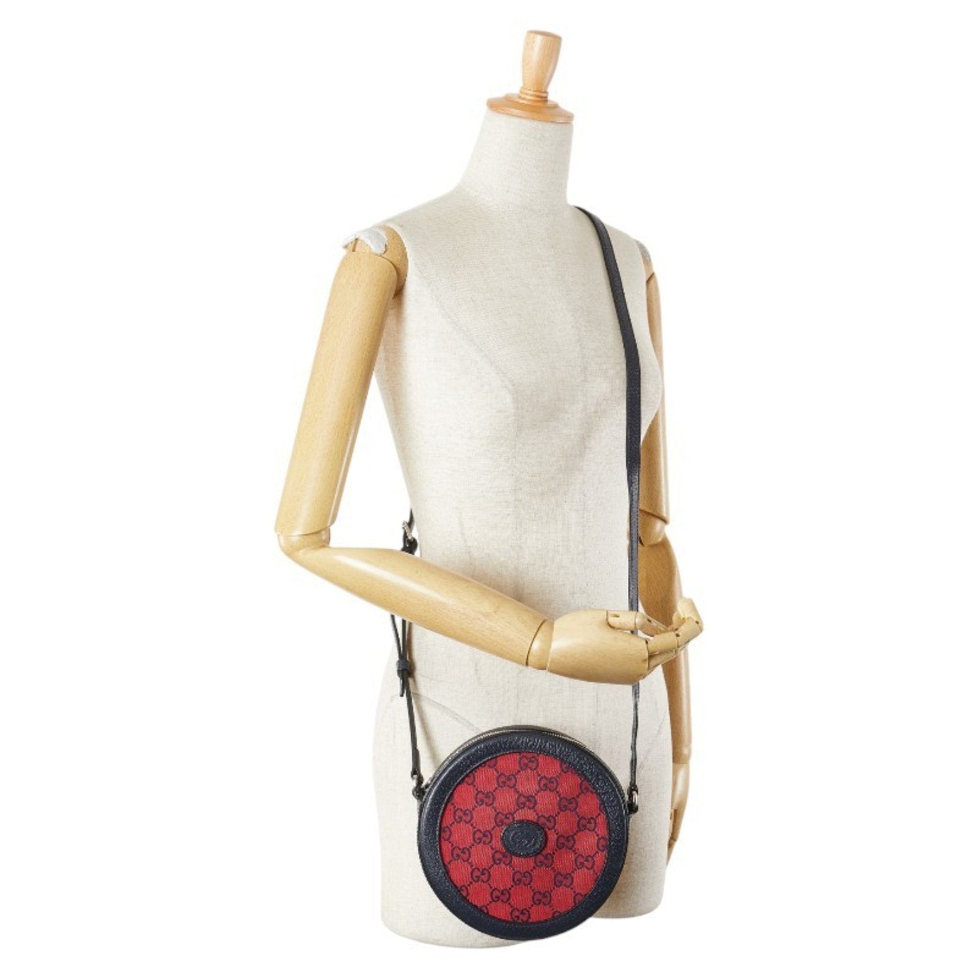 Gucci Gg Canvas Black Red Color Gg Canvas Shoulder Bag