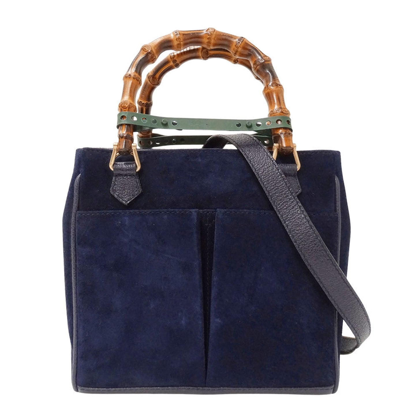 Gucci Navy Suede Handbag Shoulder Bag