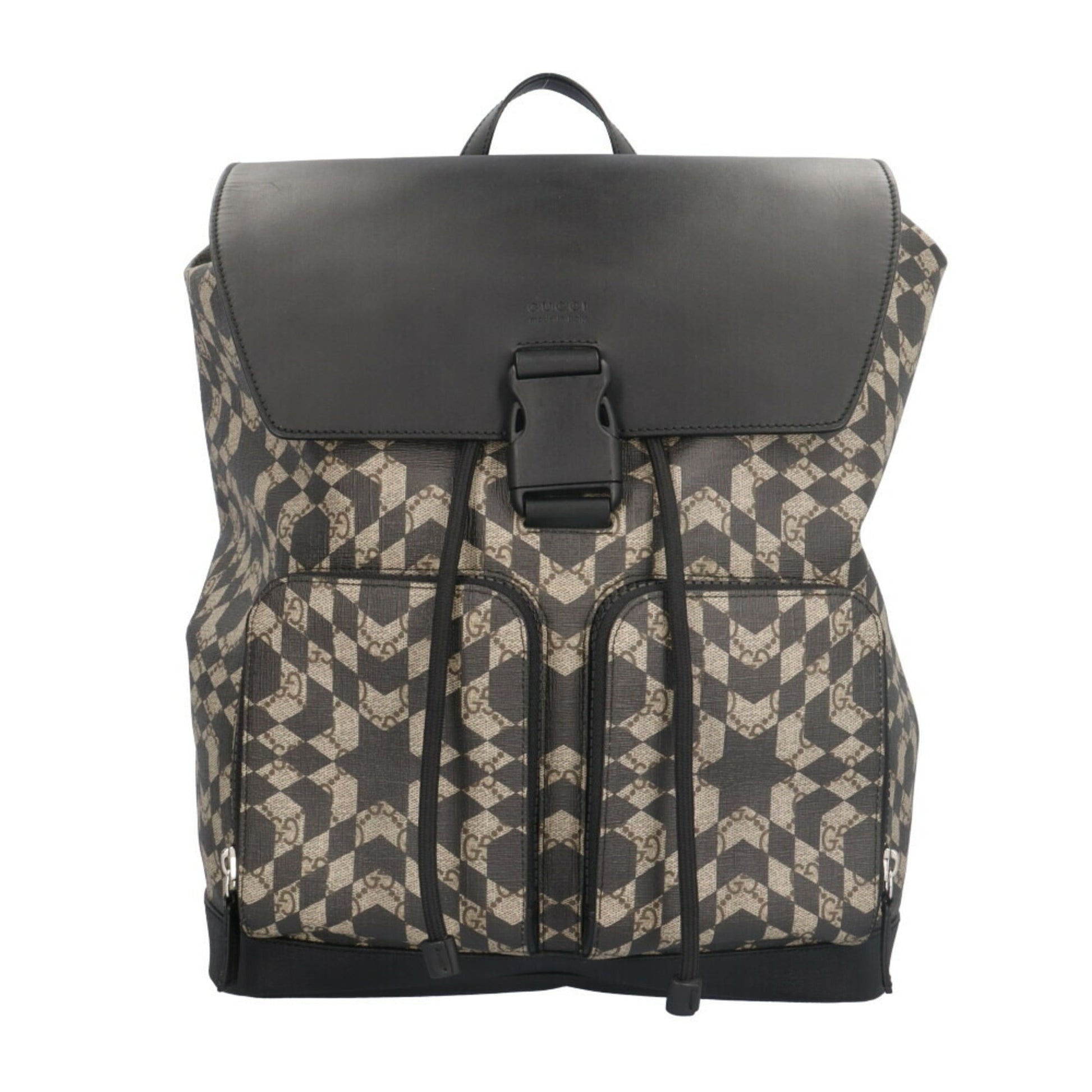 Gucci Black Brown Gg Supreme Canvas Backpack