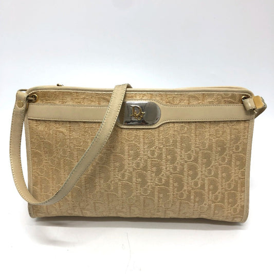 Dior Handbag Christian Cloth Shoulder Bag Beige