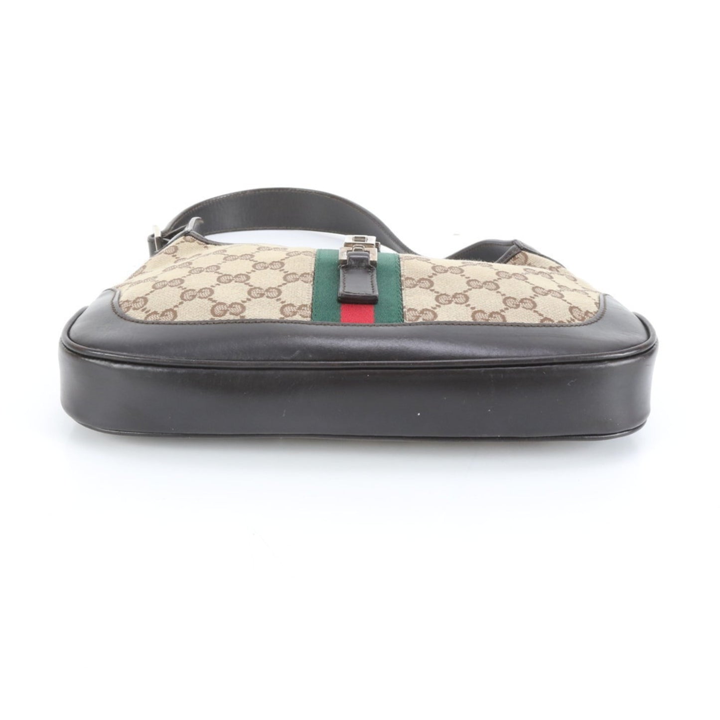 Gucci Brown Leather Canvas Shoulder Bag
