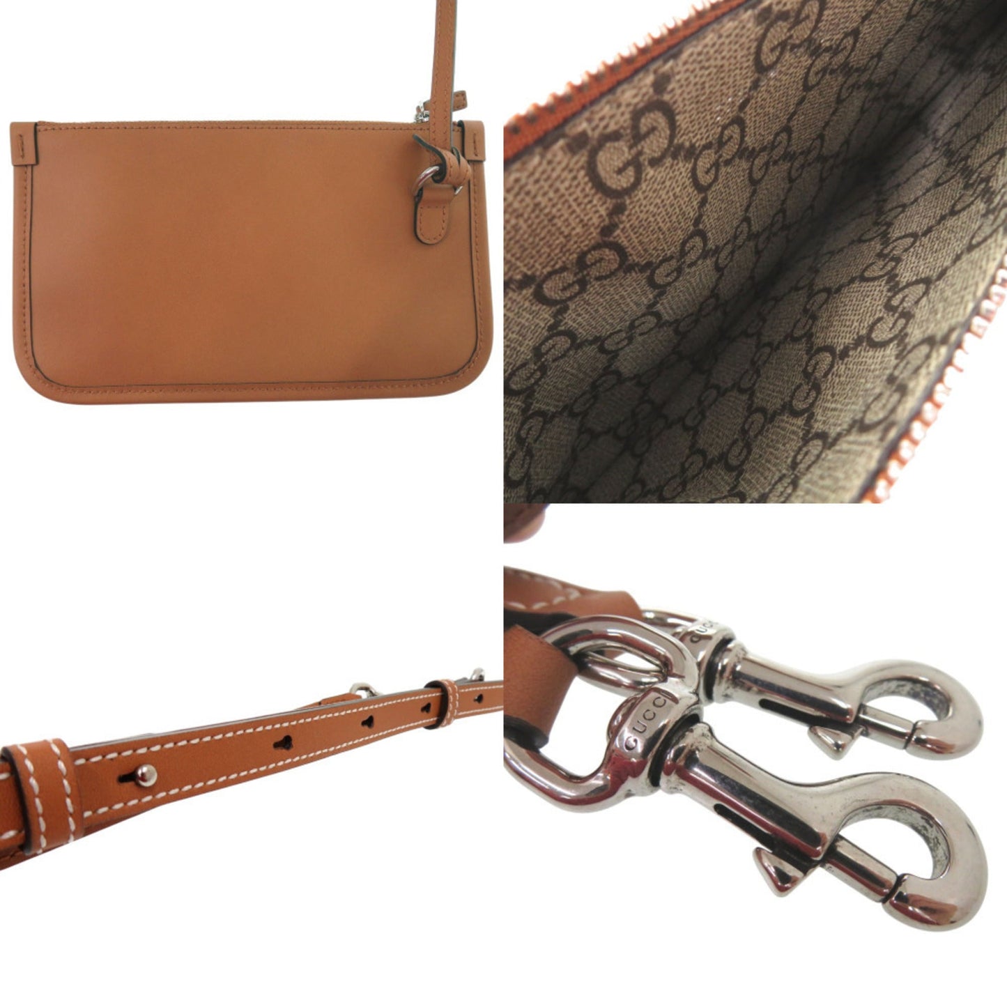 Gucci Beige Canvas Leather Handbag