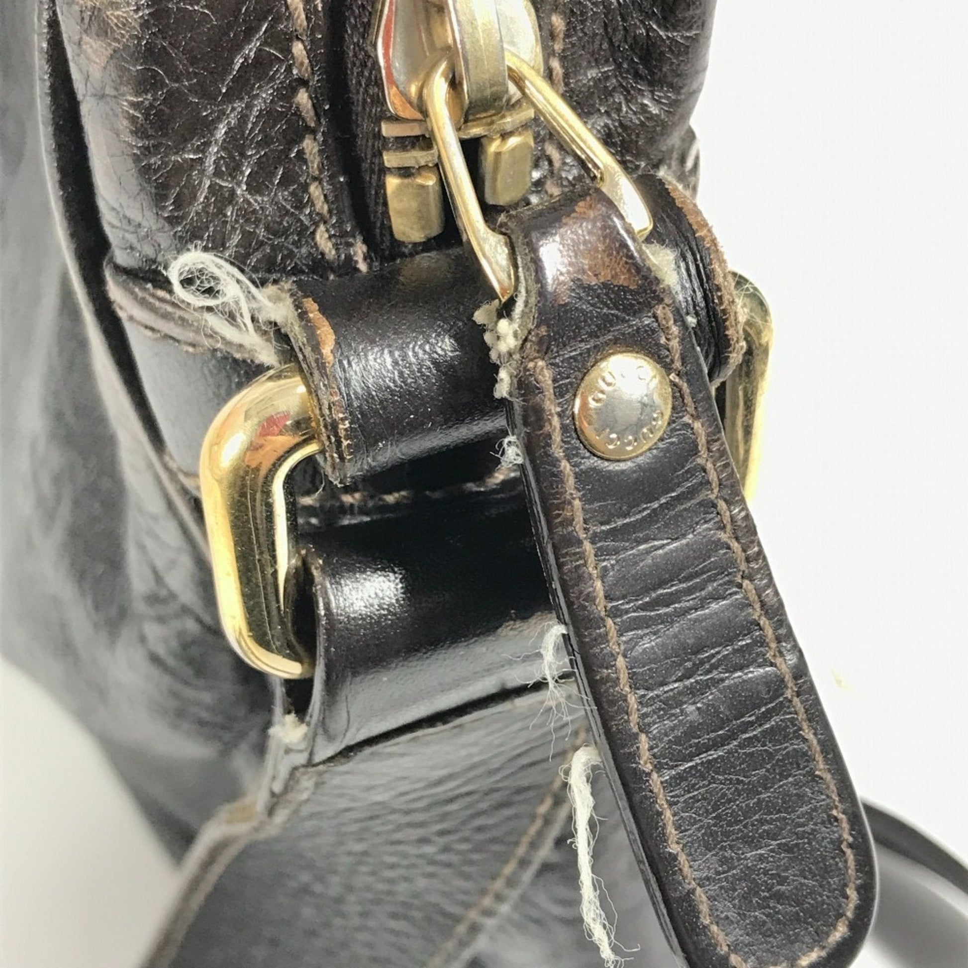 Gucci Brown Leather Pochette Shoulder Bag