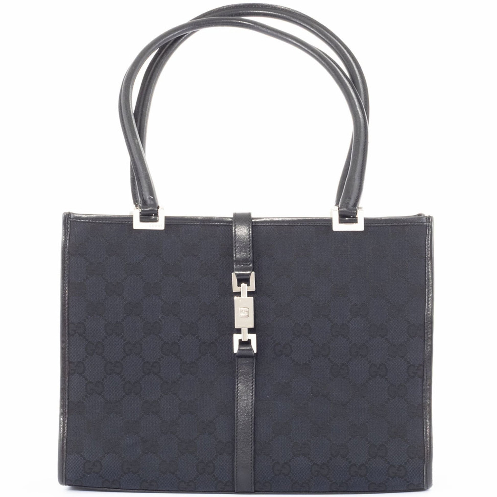 Gucci Black Gg Canvas Tote Bag