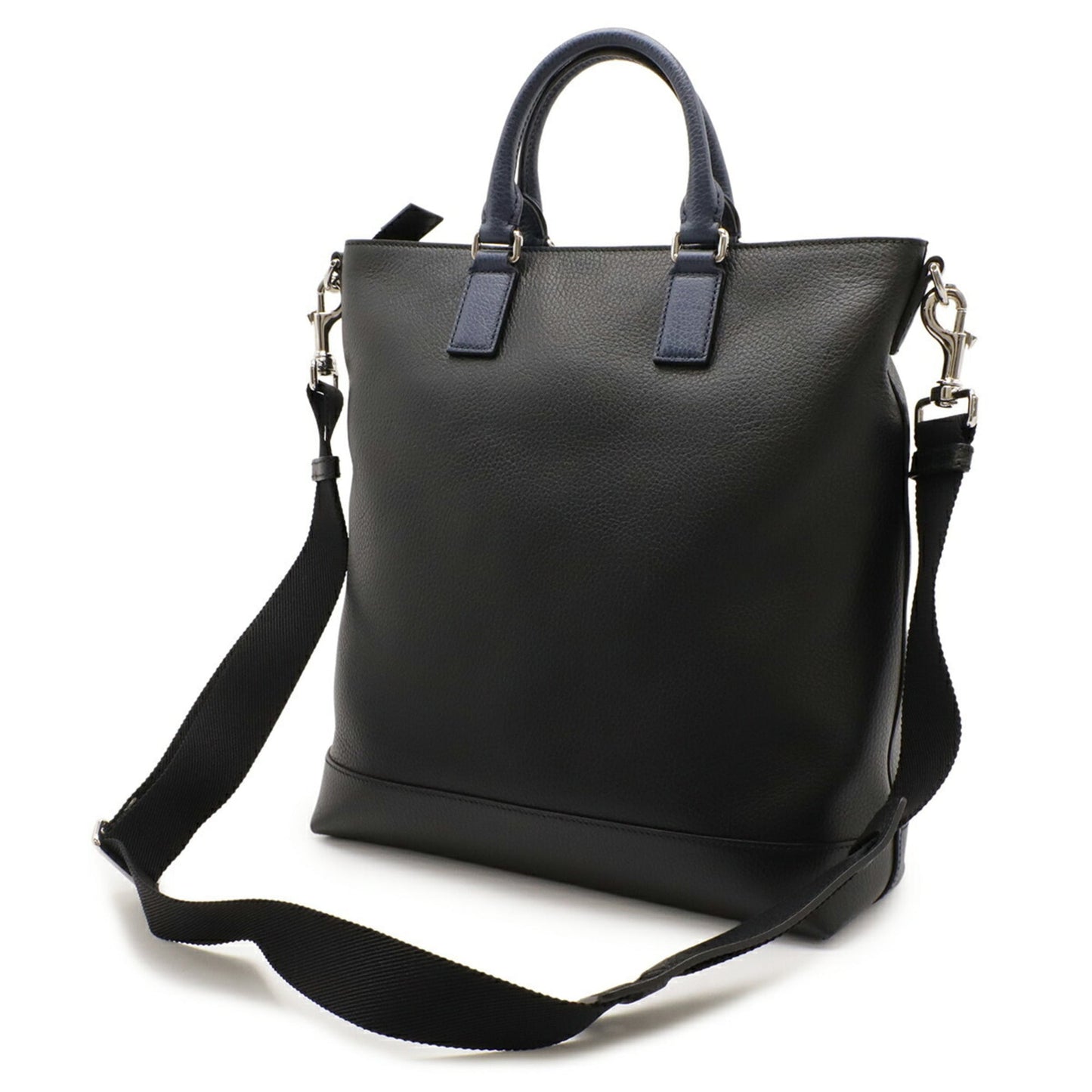 Gucci Black Navy Leather Shoulder Bag Tote Bag