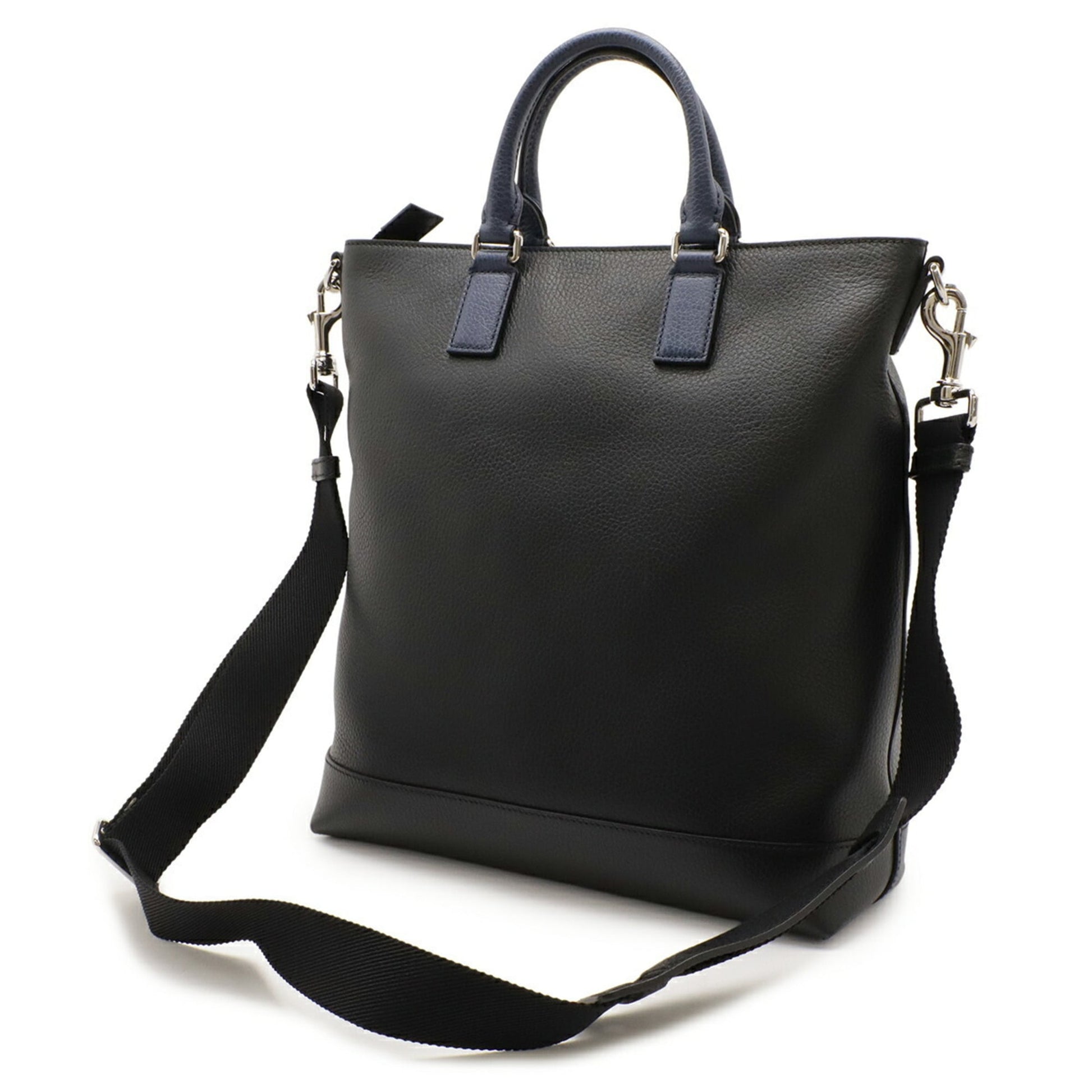Gucci Black Navy Leather Shoulder Bag Tote Bag