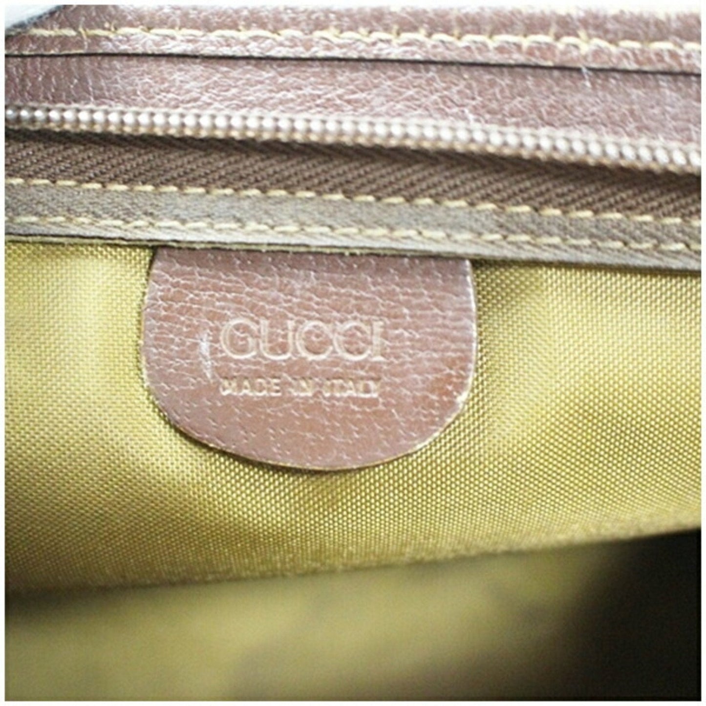 Gucci Beige Brown Pvc Leather Clutch Bag