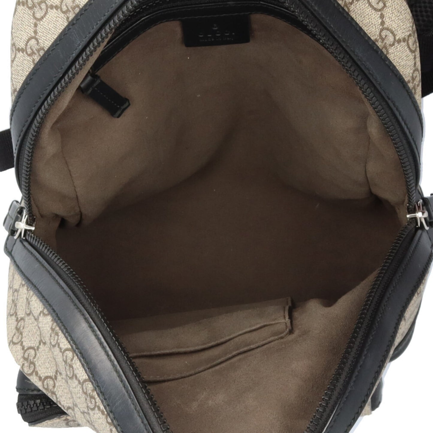 Gucci Beige Black Gg Supreme Canvas Backpack