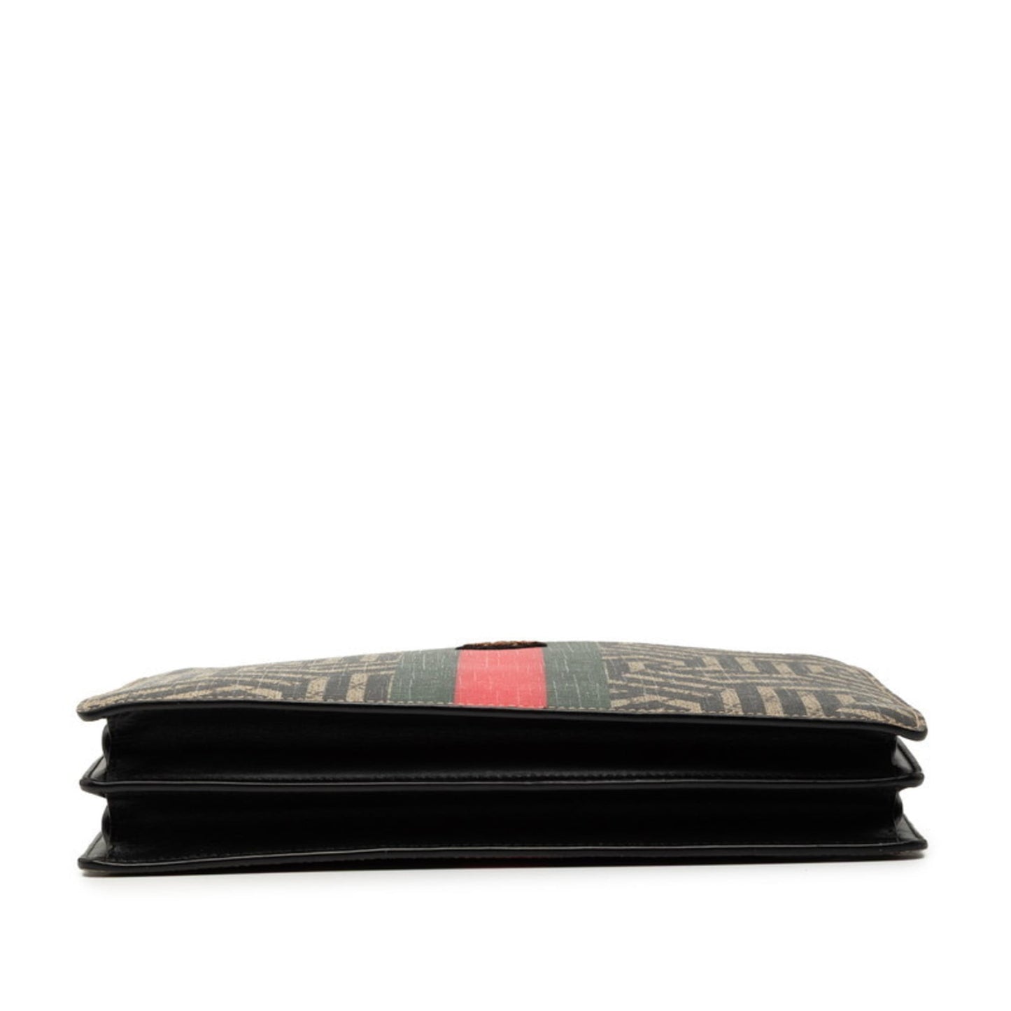 Gucci Beige Black Leather Clutch Bag Shoulder Bag