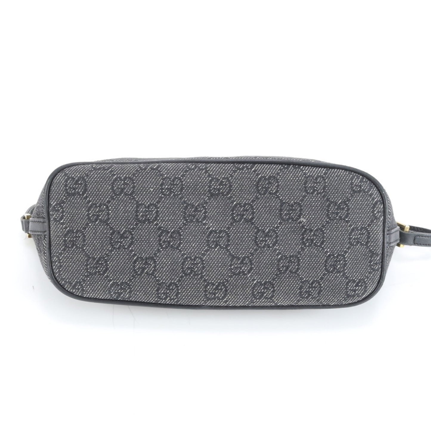 Gucci Black Leather Canvas Pouch Shoulder Bag