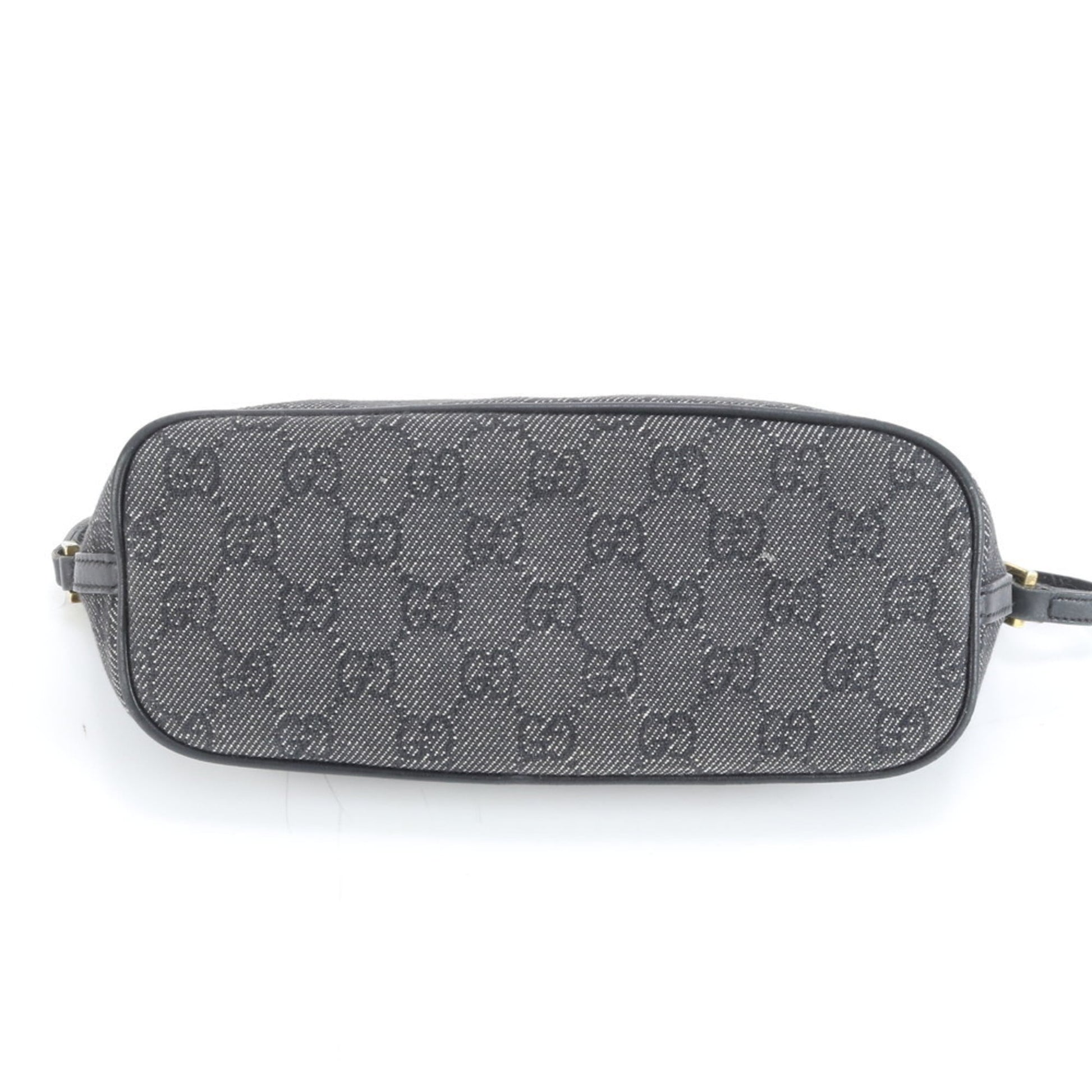 Gucci Black Leather Canvas Pouch Shoulder Bag