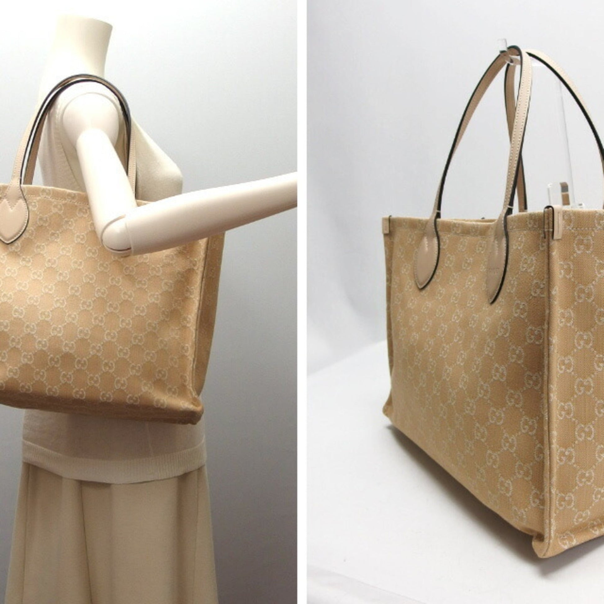 Gucci Ophidia Beige Canvas Handbag Tote Bag