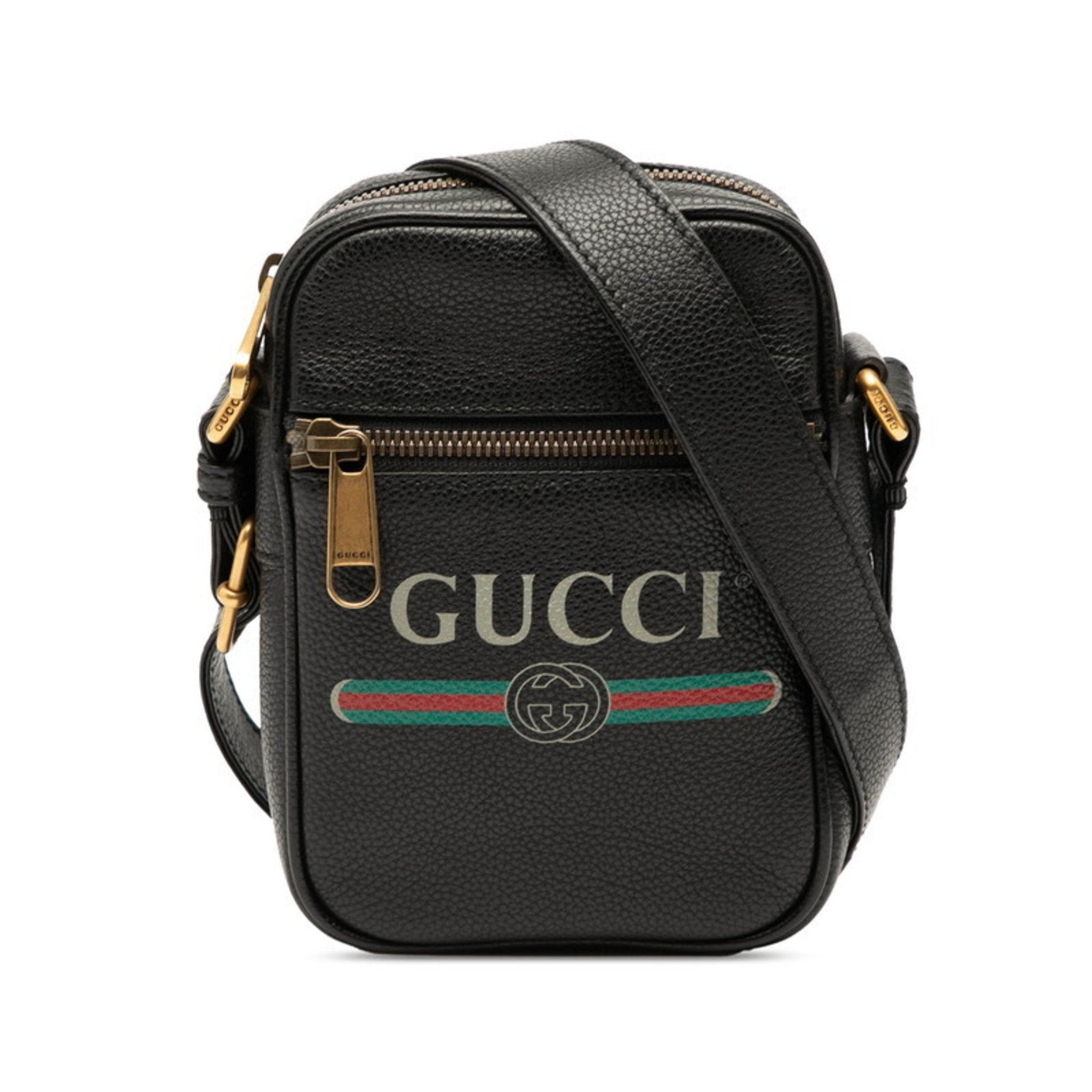 Gucci Black Multi-Color Leather Shoulder Bag
