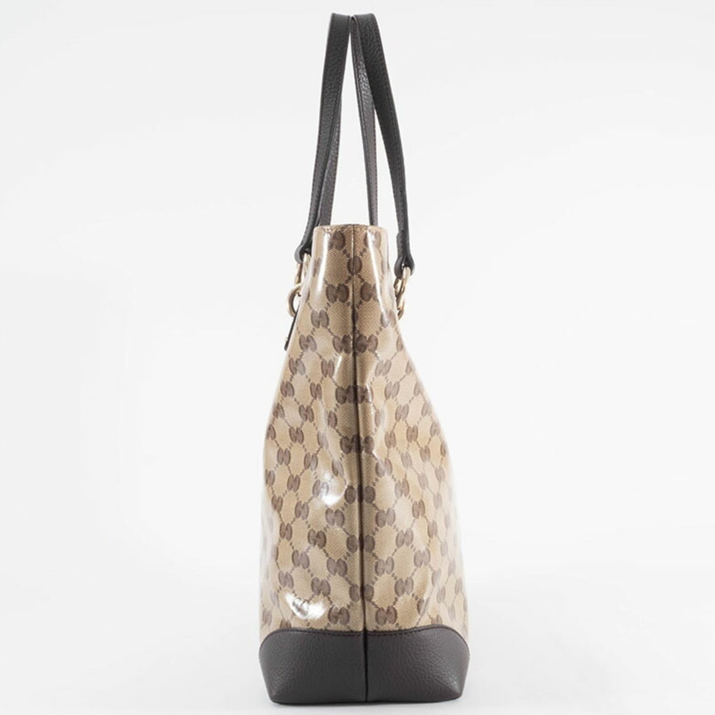 Gucci Beige Brown Pvc Canvas Leather Tote Bag