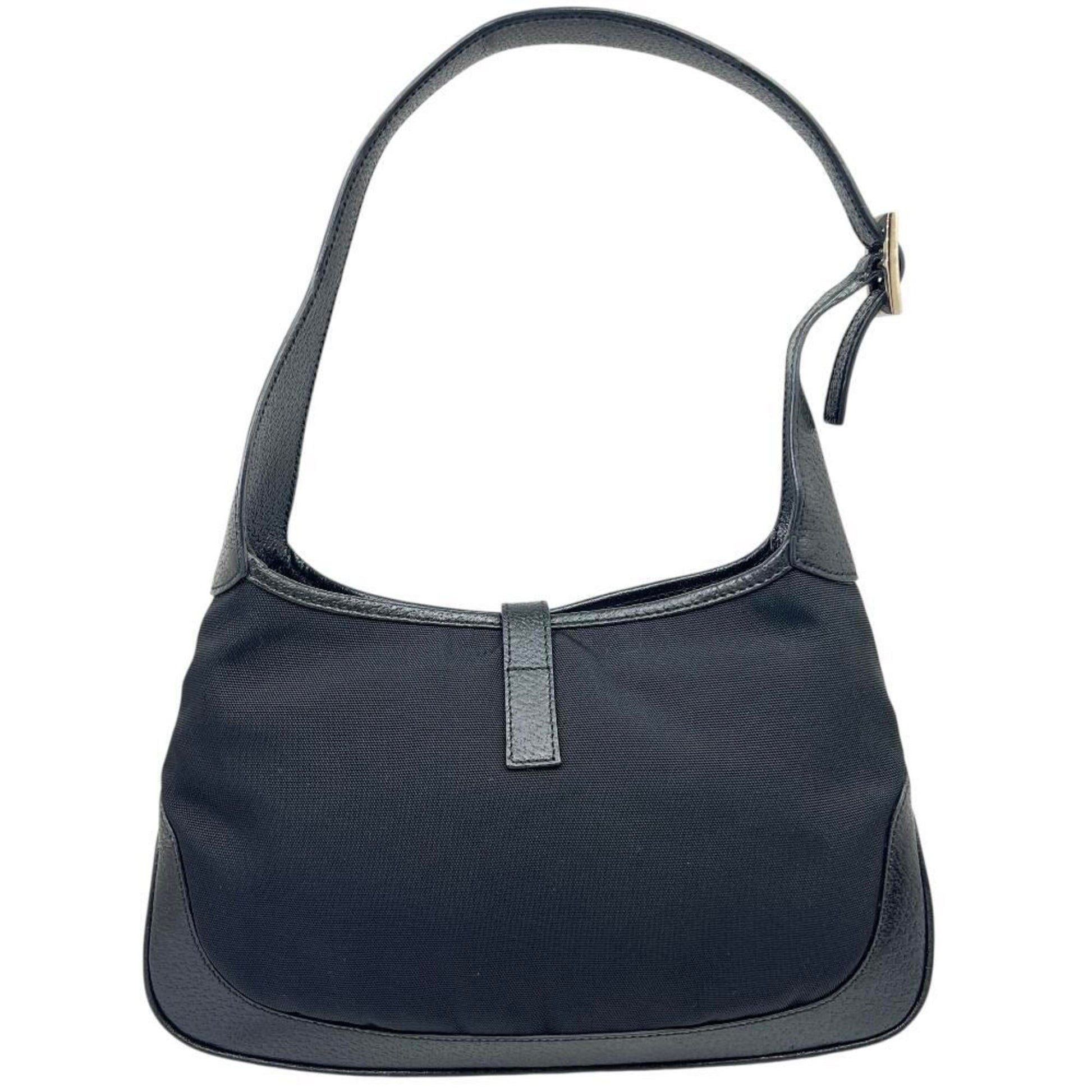 Gucci Black Canvas Leather Handbag