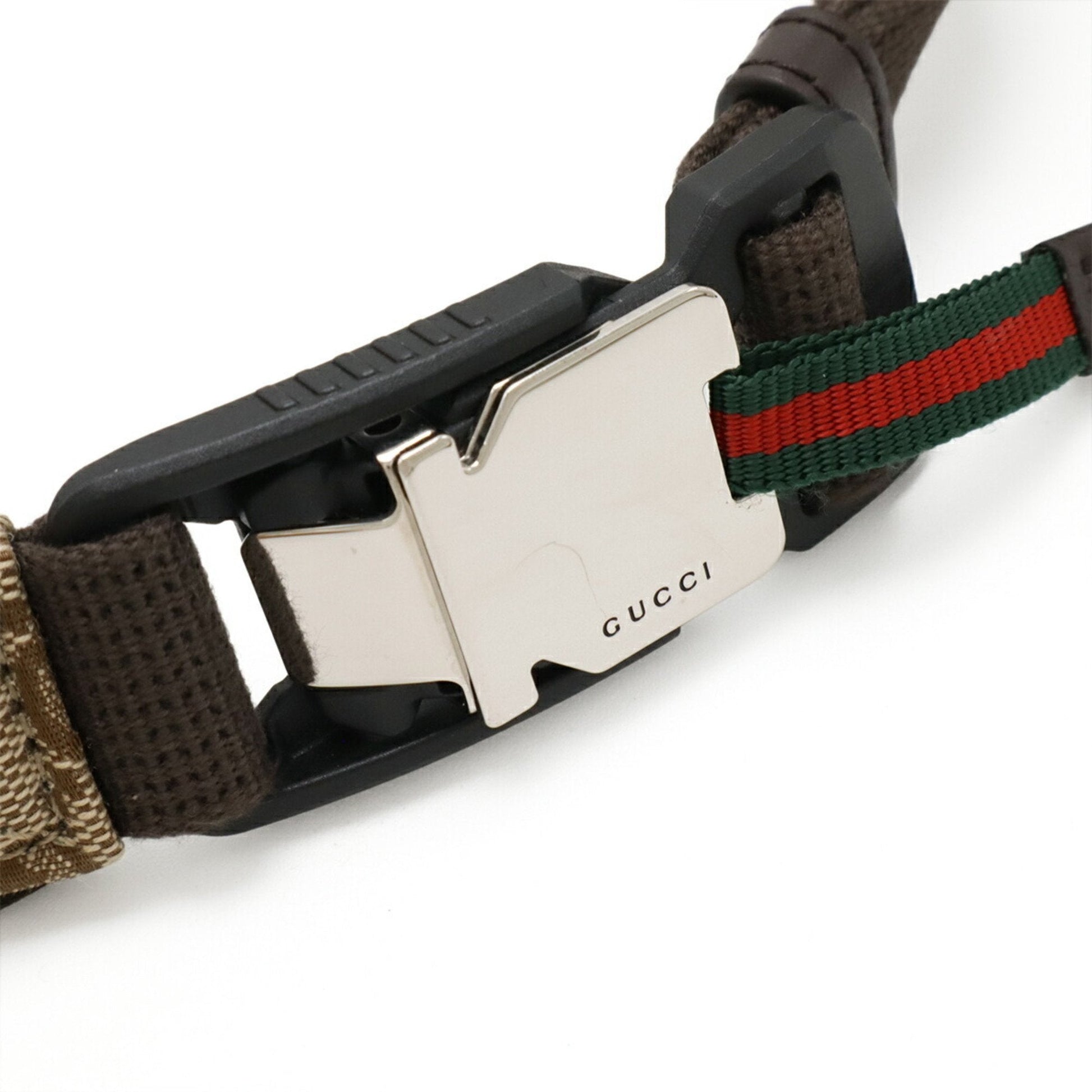 Gucci Beige Dark Brown Canvas Sling Bag