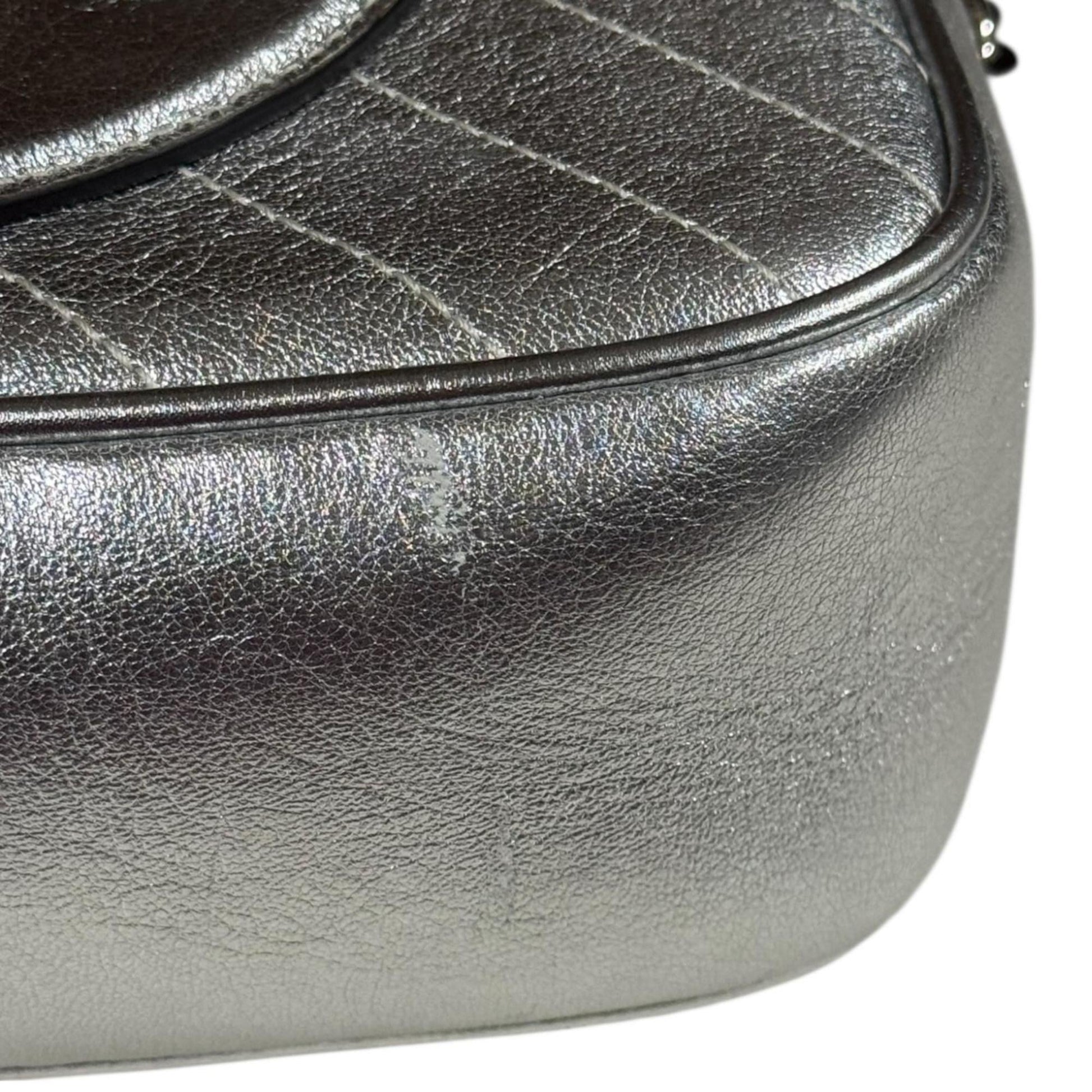 Gucci Silver Leather Shoulder Bag