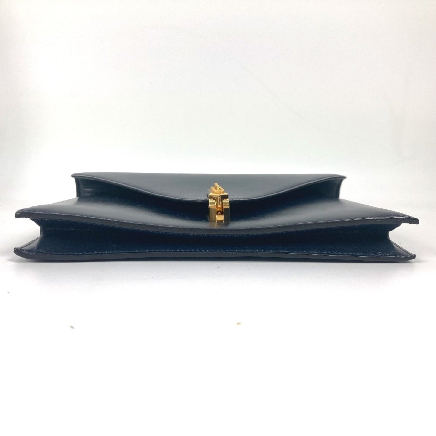 Hermes Box Calf Shoulder Bag Leather Calf Leather Navy