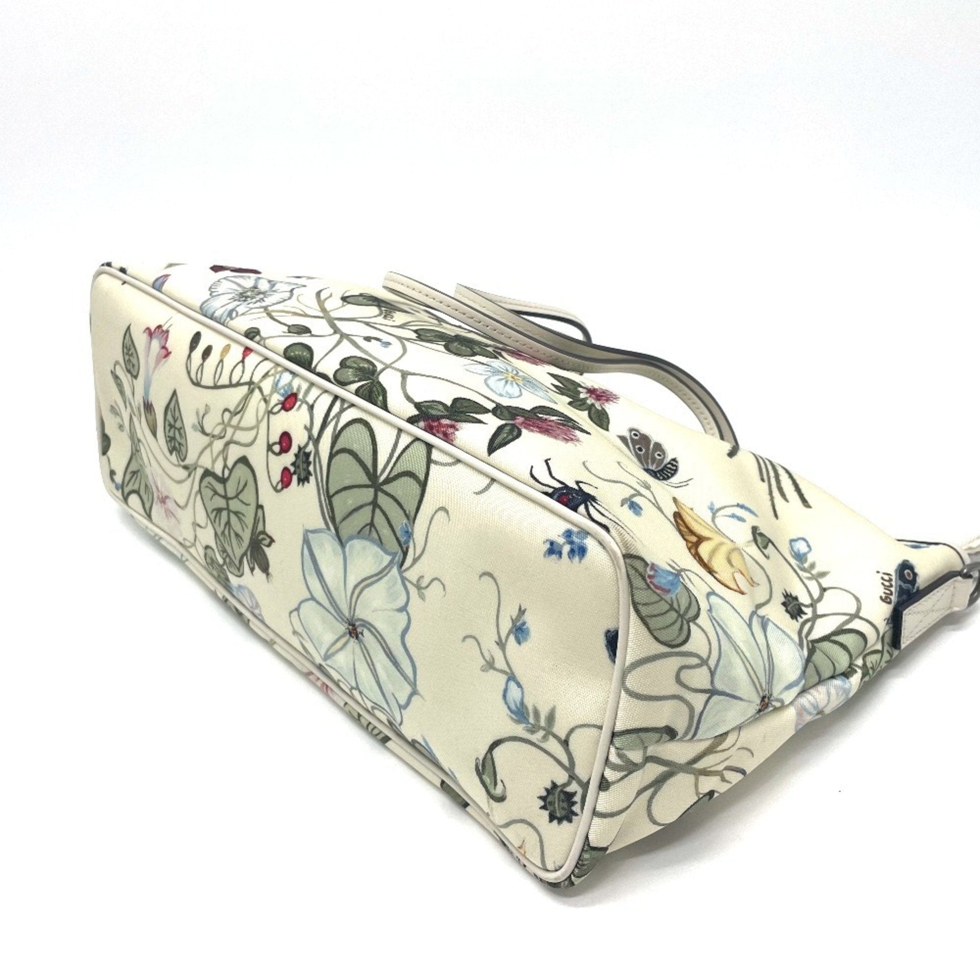 Gucci Ivory Multi-Color Leather Pvc Shoulder Bag Tote Bag